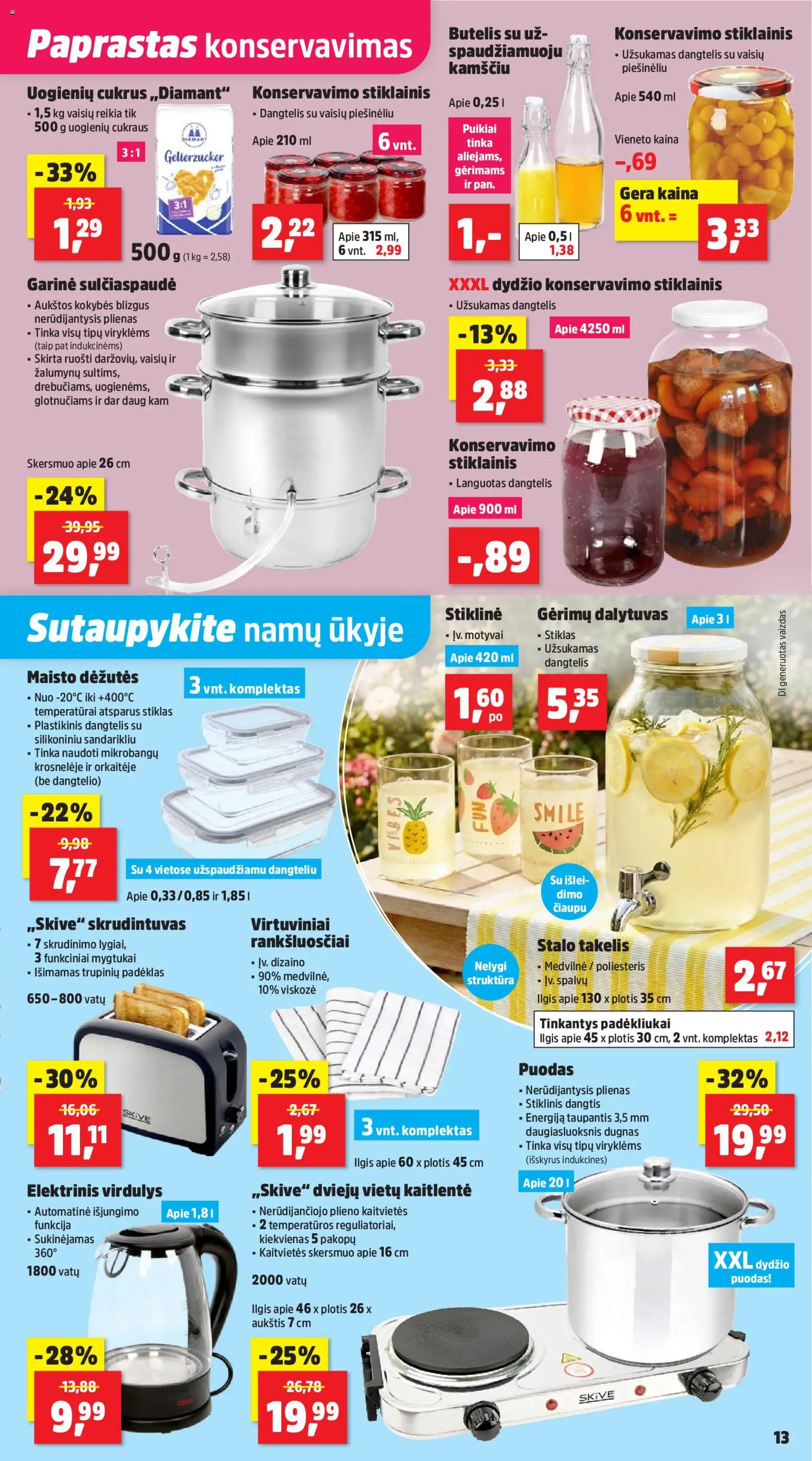Thomas Philipps akcijos nuo 04.05.2026 | Puslapis: 13 | Prekių: Sulčiaspaudė, Cukrus, Kaitlentė, Virdulys