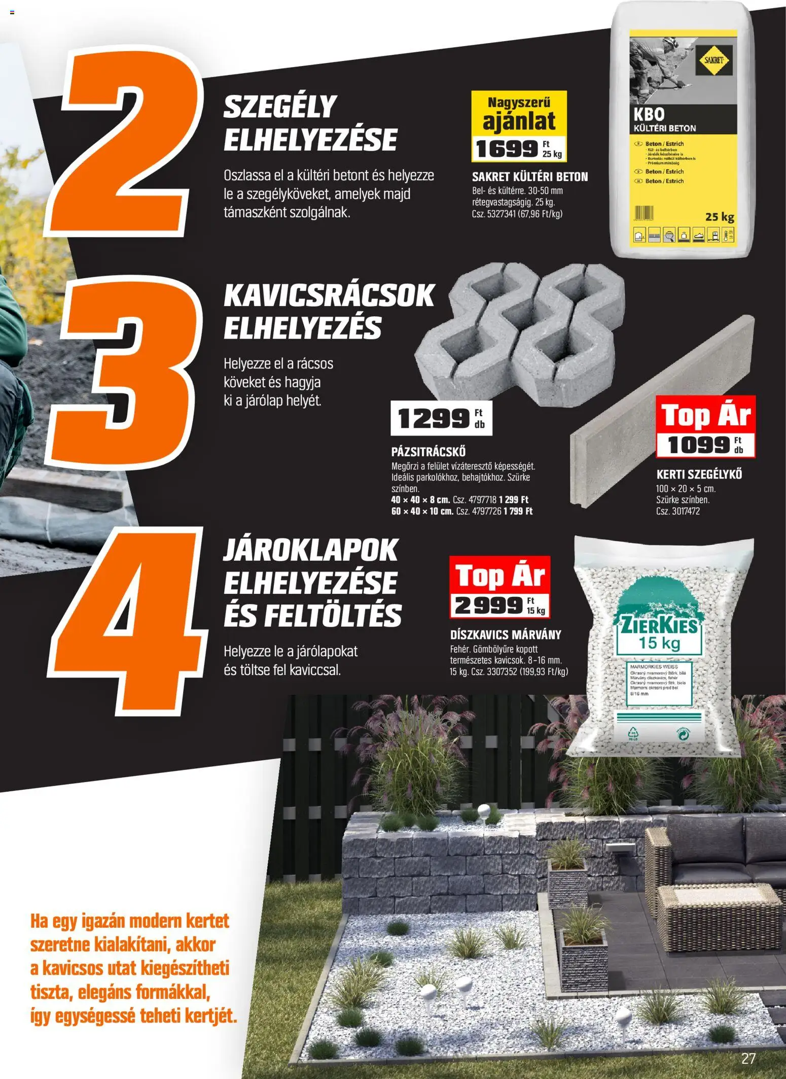 OBI akciós ujság - amely érvényes a következő dátumtól: 2026.07.01. | Oldal: 27 | Termékek: Beton, Járólap, Szegélykő