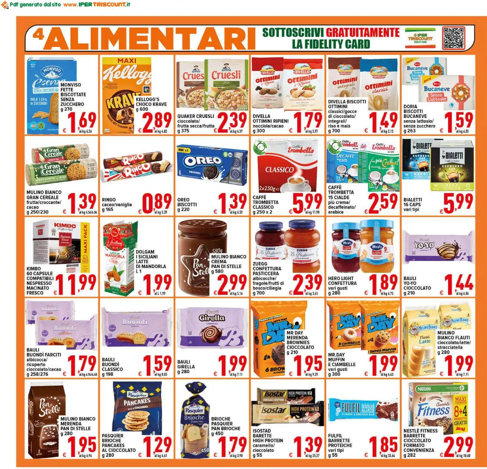 Volantino Ipertriscount del 02/09/2026 | Pagina: 4 | Prodotti: Frutta, Oreo, Kimbo, Brownies
