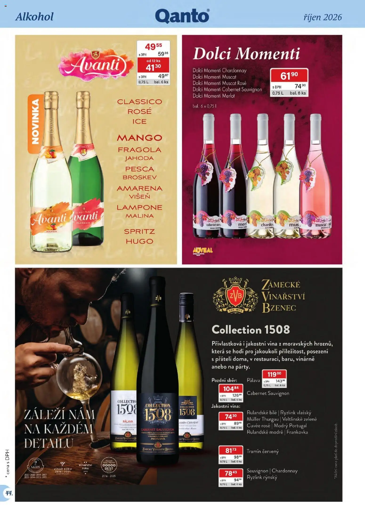 Astur & Qanto leták - Velkoobchod 10/2026 od 01.10.2026 | Strana: 44 | Produkty: Mango, Merlot, Spritz, Cabernet Sauvignon