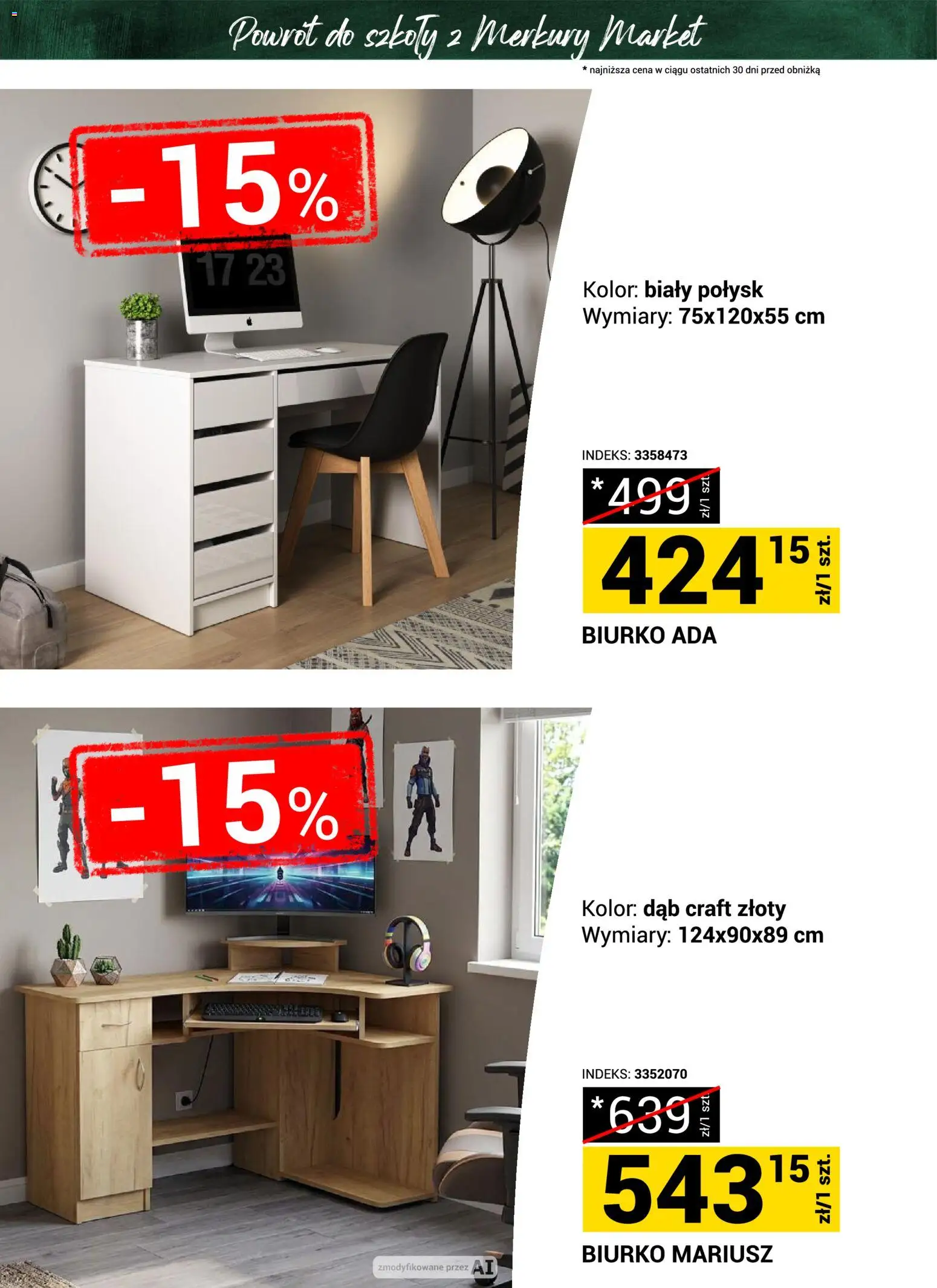 Merkury Market gazetka - Powrót do szkoły od 22.08.2026 | Strona: 9 | Produkty: Biurko