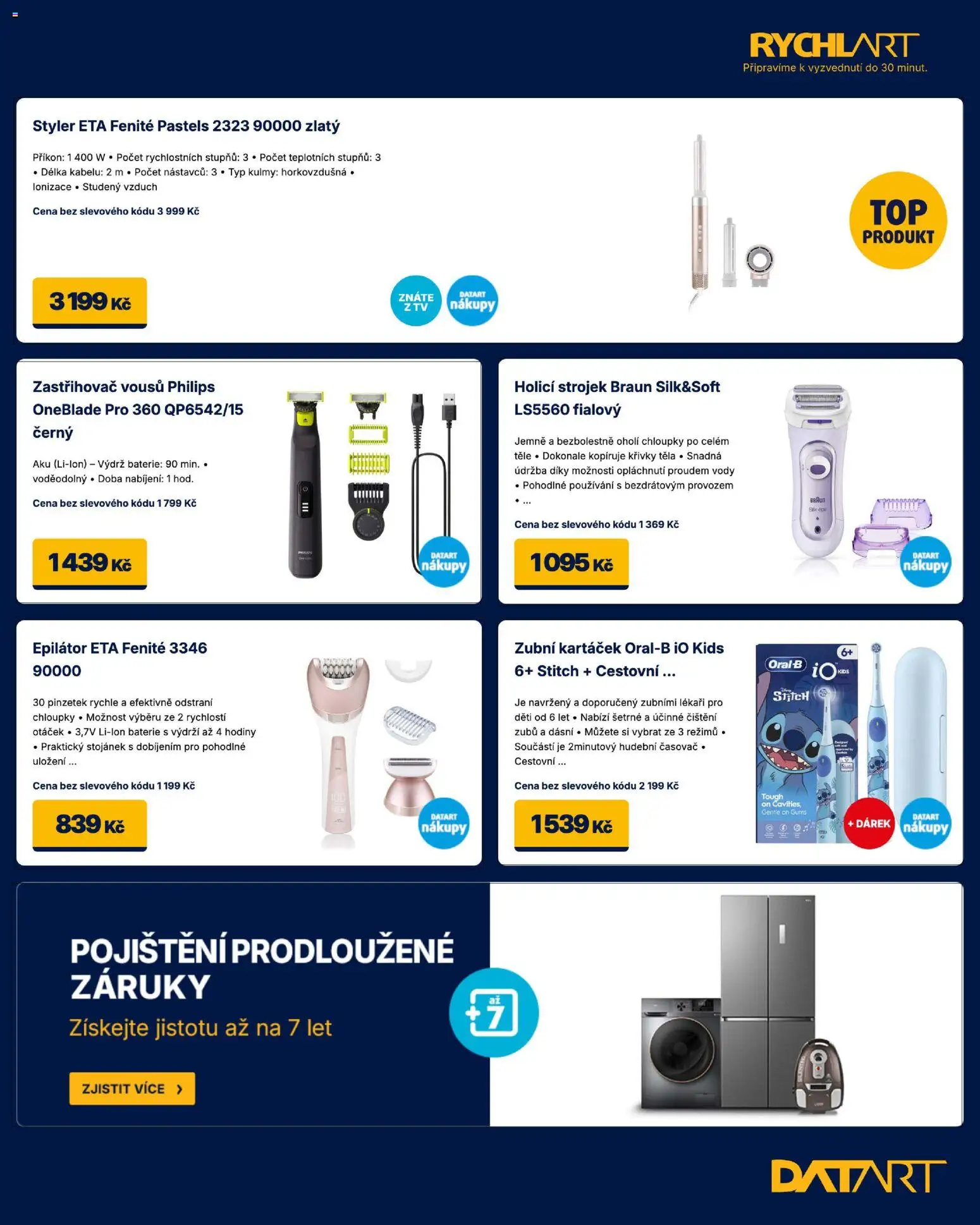 Datart leták od 20.07.2026 | Strana: 11 | Produkty: Zubní kartáček, Hodiny, Zastřihovač vousů, Epilátor