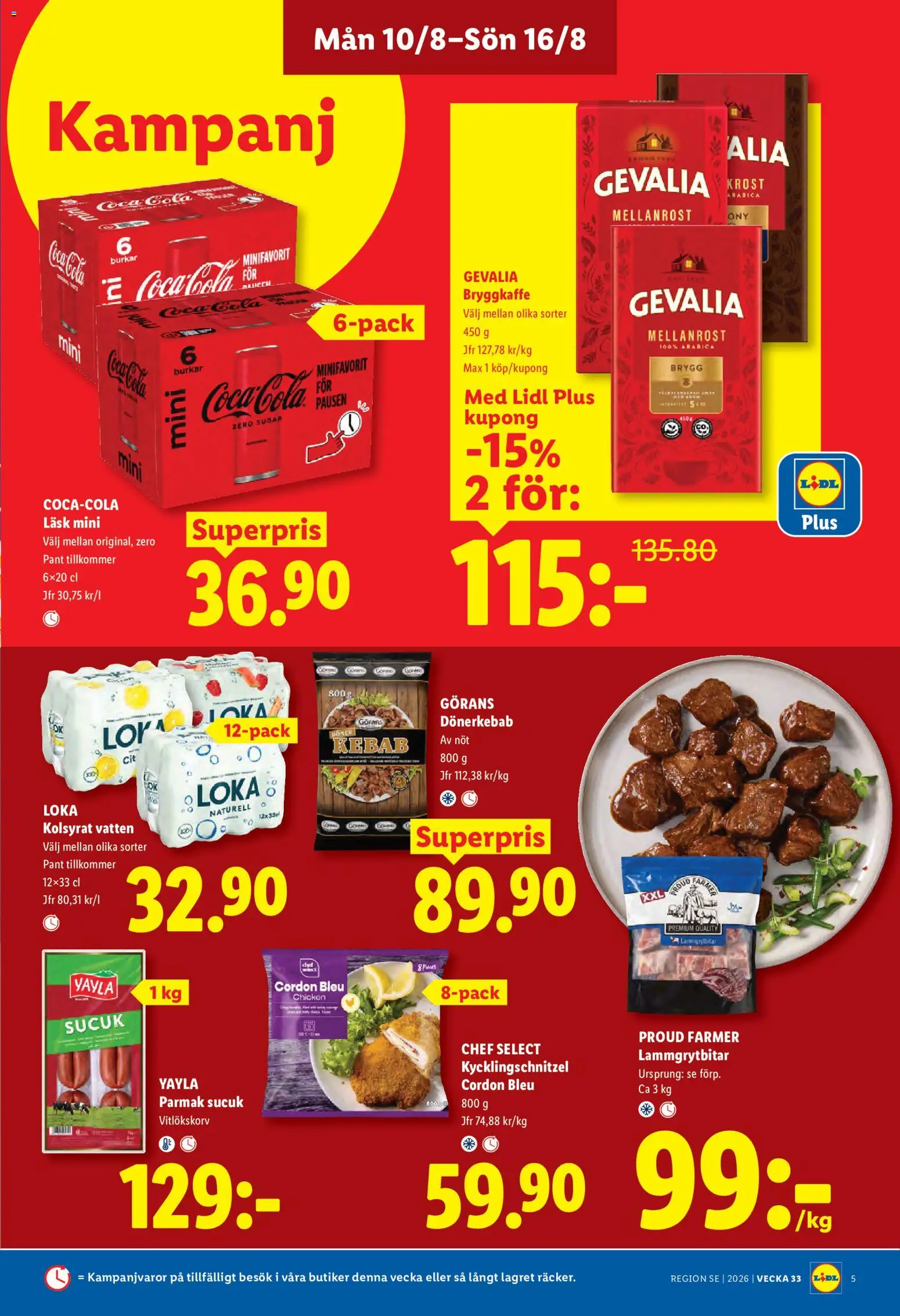 Lidl reklamblad aktuell från 10/08/2026 | Sida: 5 | Produkter: Loka, Coca cola
