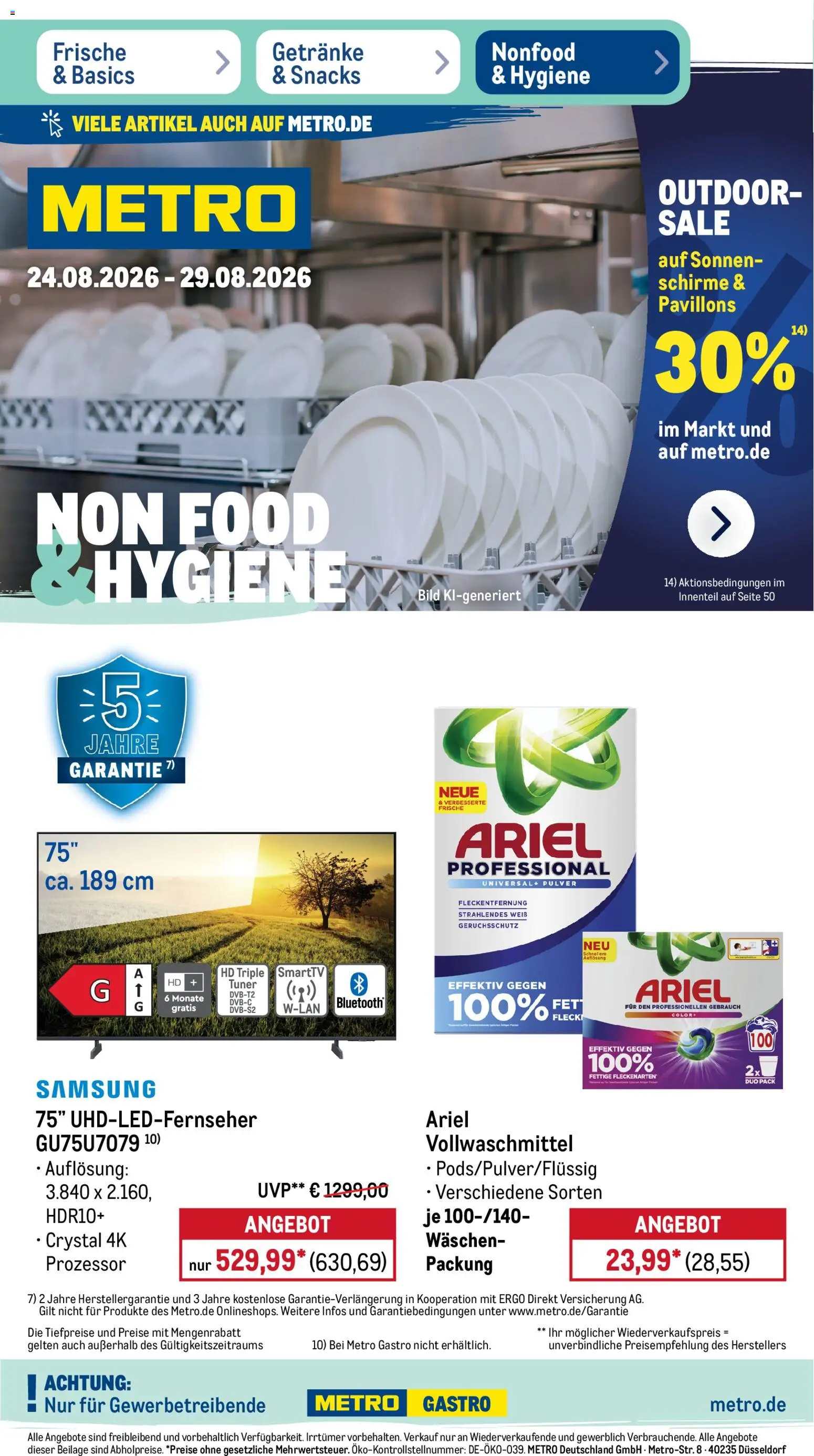 Metro Prospekt – gültig ab 24.08.2026 | Seite: 38 | Produkte: Ariel, Samsung