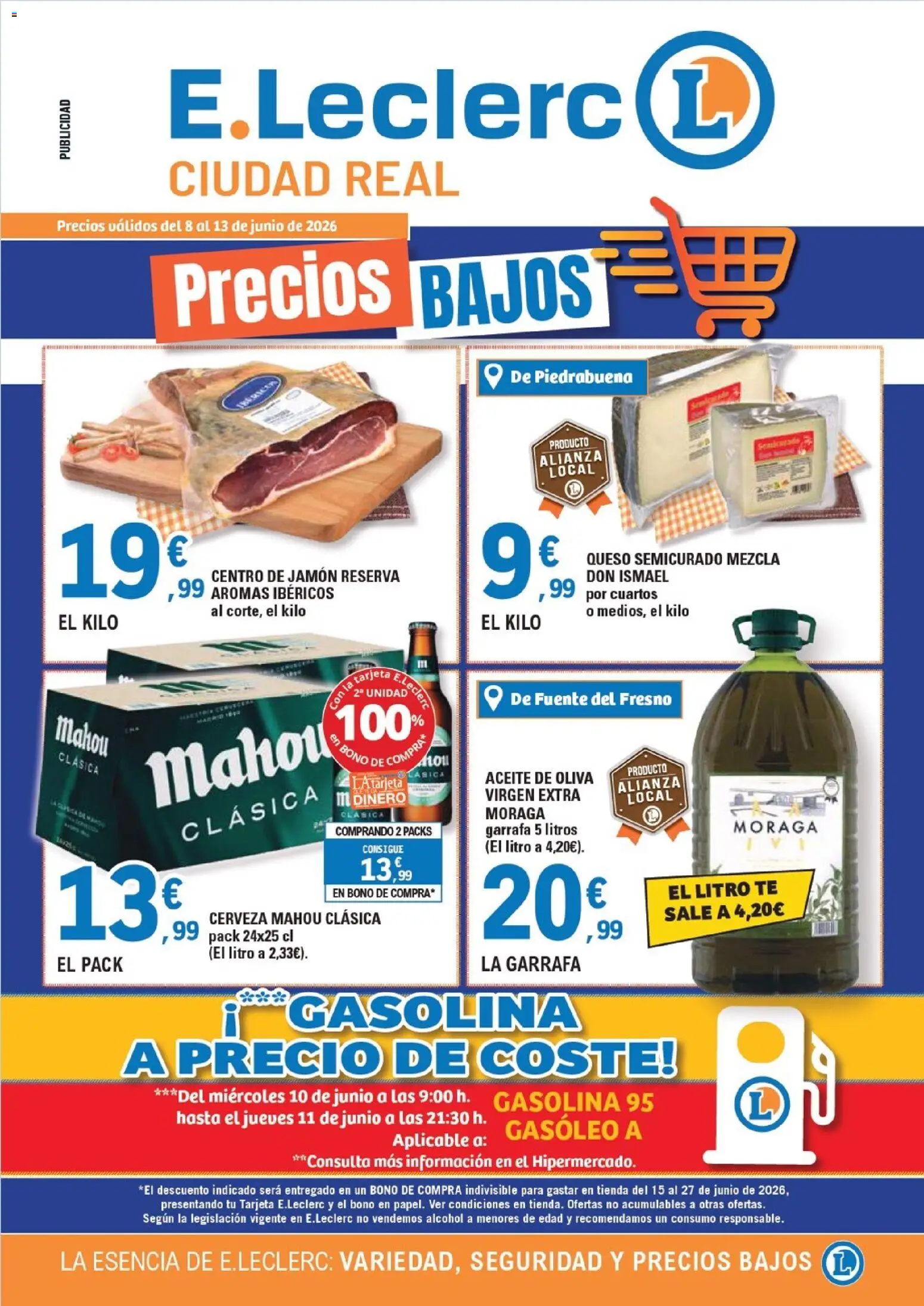 E.Leclerc Ciudad Real │ válido desde el 08.06.2026 | Página: 1 | Productos: Queso, Aceite, Jamón, Té