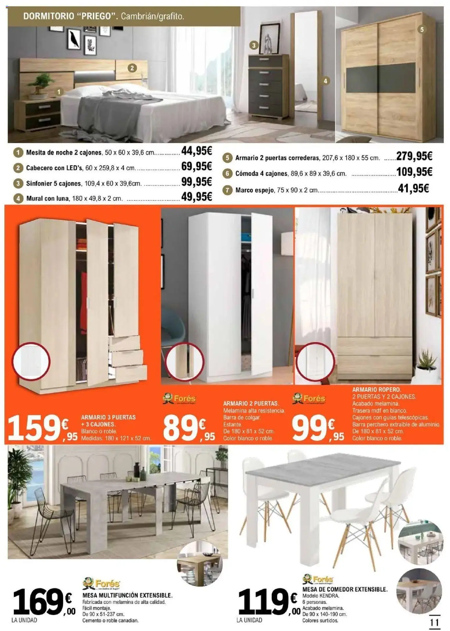 E.Leclerc Prepárate para el invierno 14/10/2026 - 31/10/2026 | Página: 11 | Productos: Cómoda, Marco, Estante, Mesa