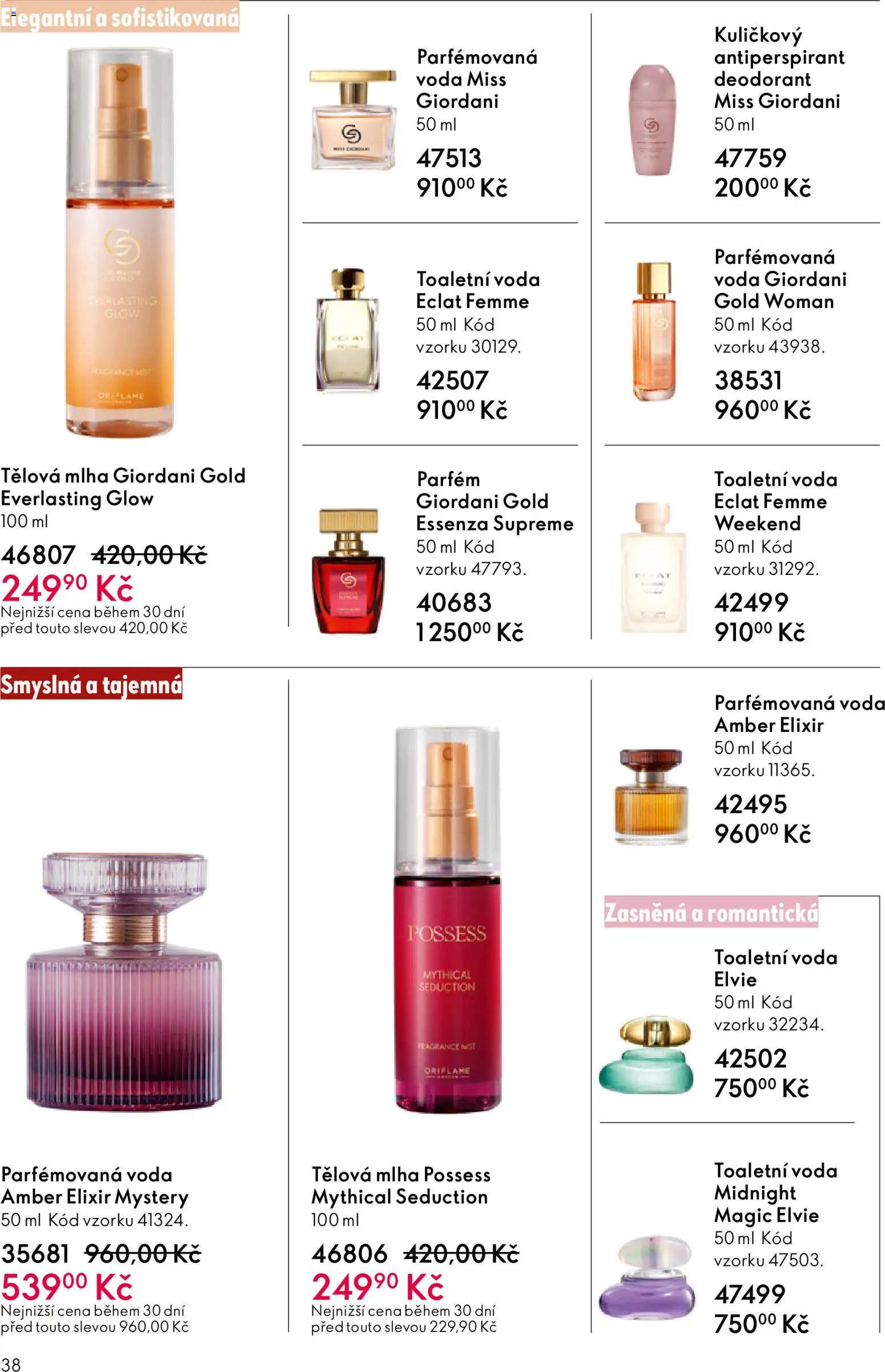 Oriflame katalog č. 08/2026 od 27.05.2026 | Strana: 38 | Produkty: Deodorant, Antiperspirant, Parfém, Toaletní voda