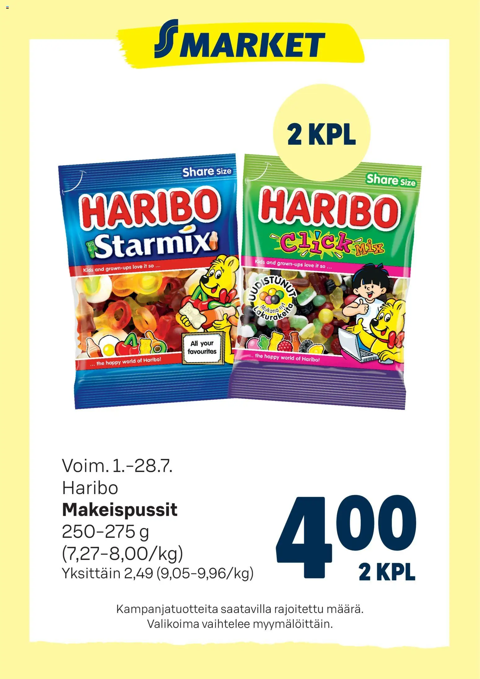 S-market tarjoukset Haribo – voimassa 01/07/2026 alkaen | Sivu: 1