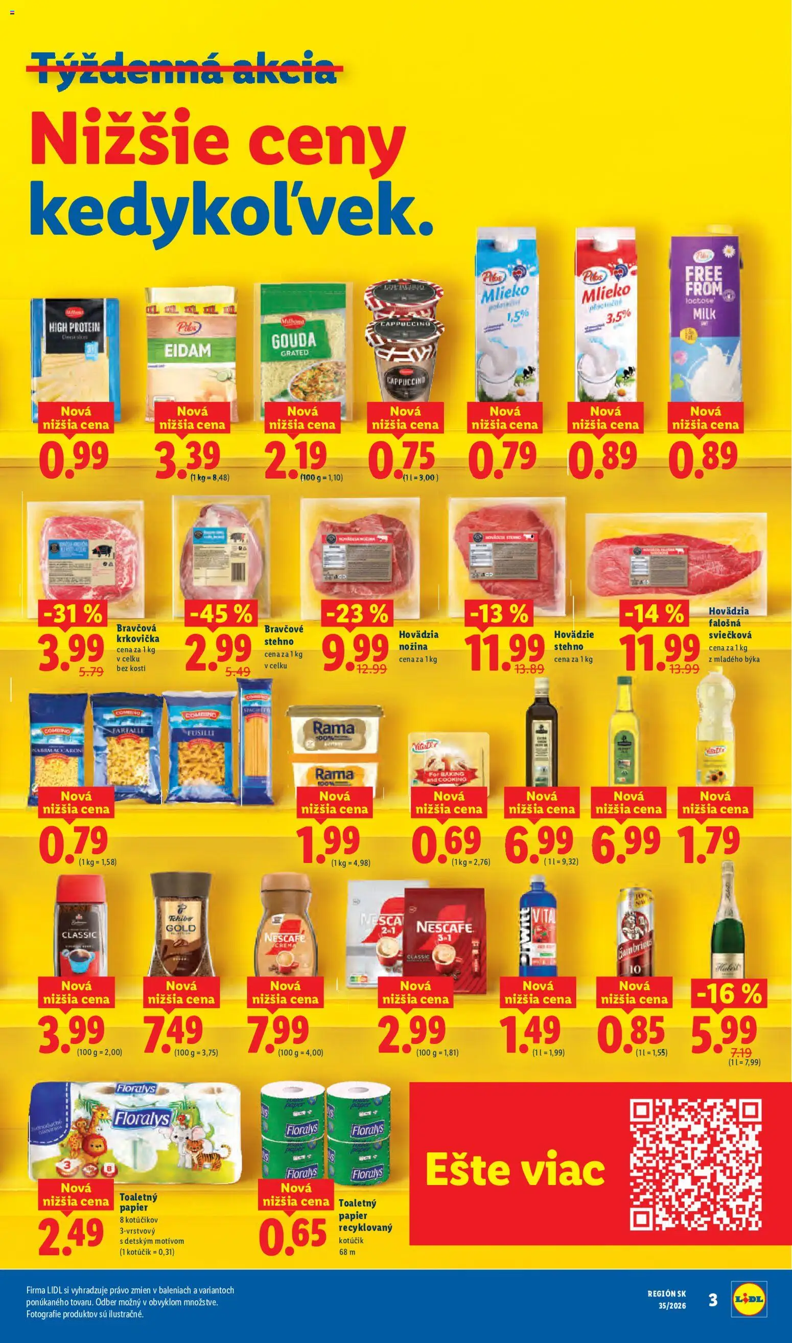 Nové Lidl akcie – leták je platný od 24.08.2026 | Strana: 5 | Produkty: Mlieko, Falošná sviečková, Gouda, Eidam