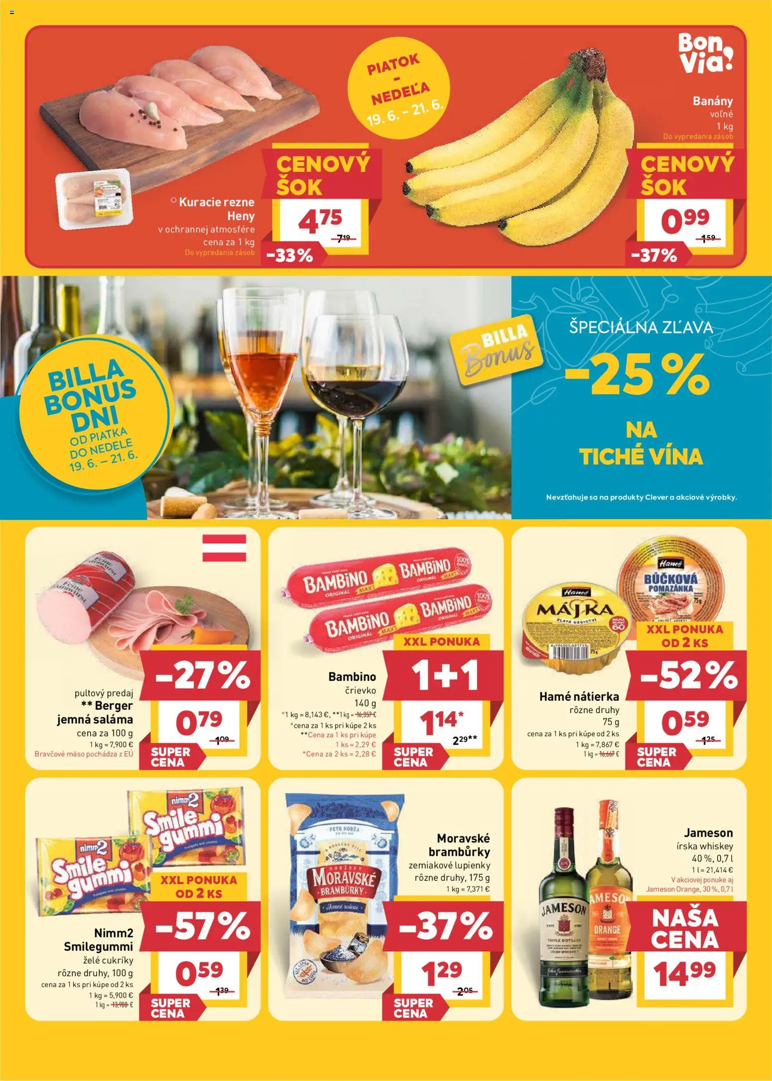 Nové Billa akcie – leták je platný od 17.06.2026 | Strana: 24 | Produkty: Jameson, Saláma, Kuracie rezne, Cukríky