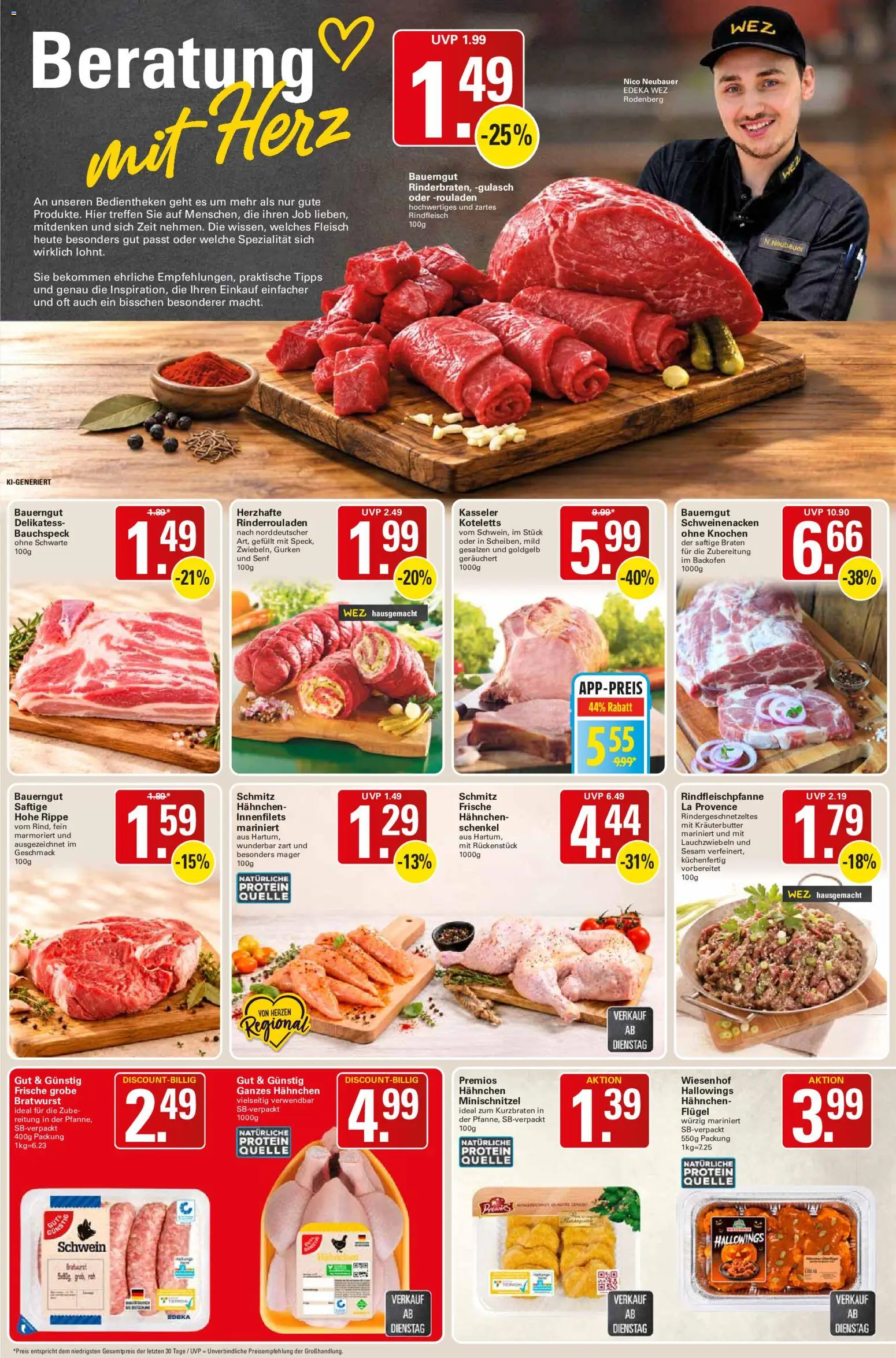 WEZ Prospekt – gültig ab 26.10.2026 | Seite: 6 | Produkte: Bratwurst, Gulasch, Backofen, Rindfleisch
