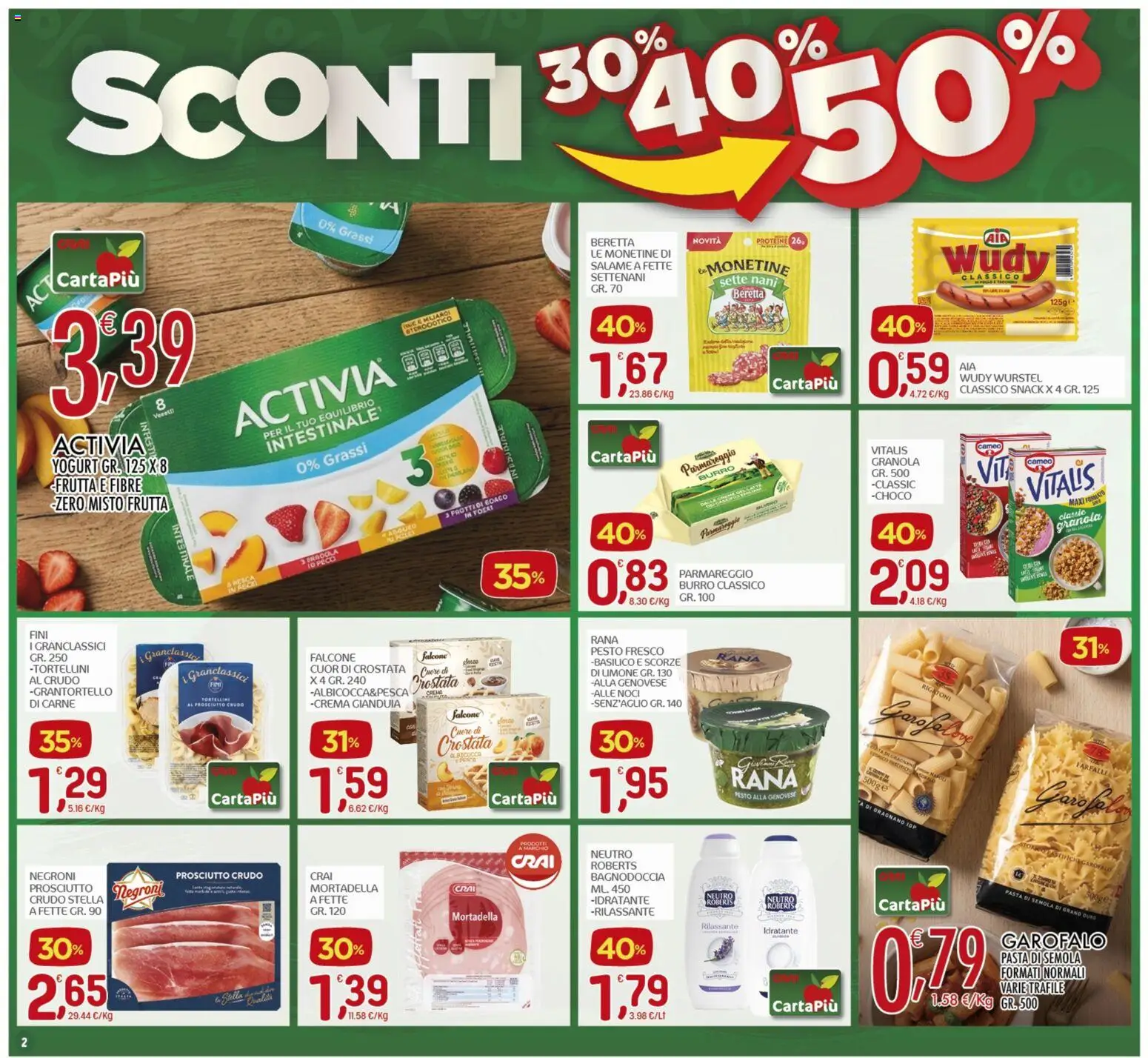 Volantino CRAI del 14.05.2026 | Pagina: 2 | Prodotti: Yogurt, Prosciutto, Noci, Pesto