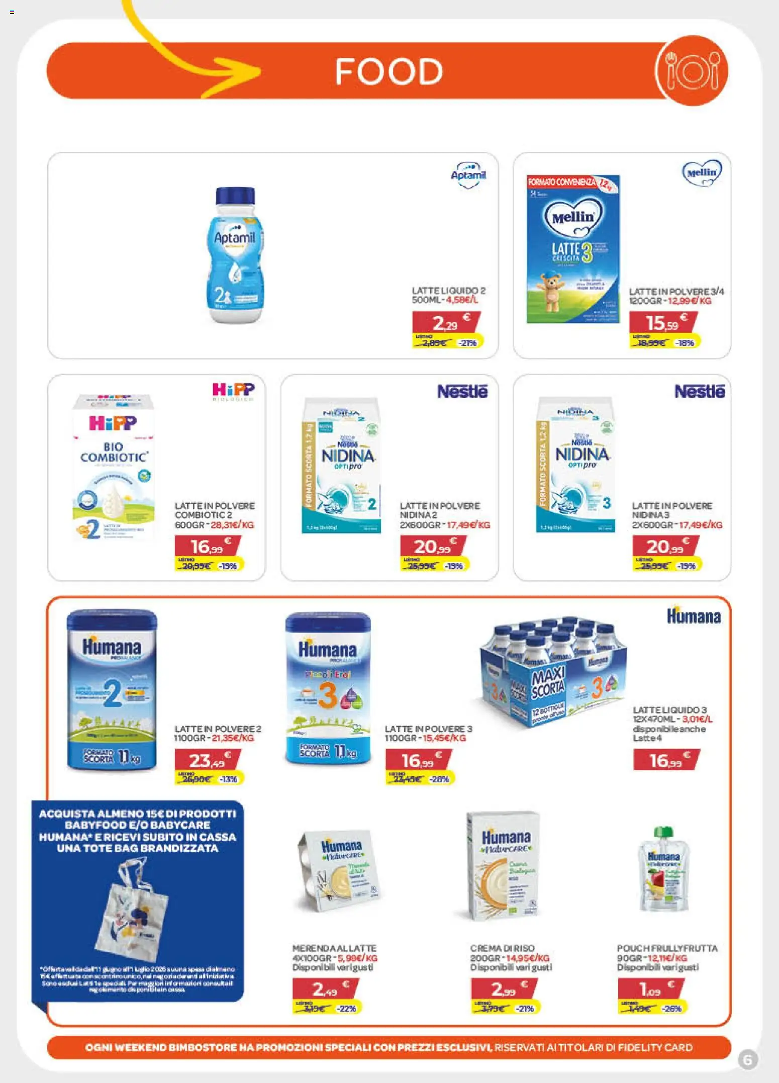 Volantino Bimbo store del 11.06.2026 | Pagina: 6 | Prodotti: Crema, Riso, Latte