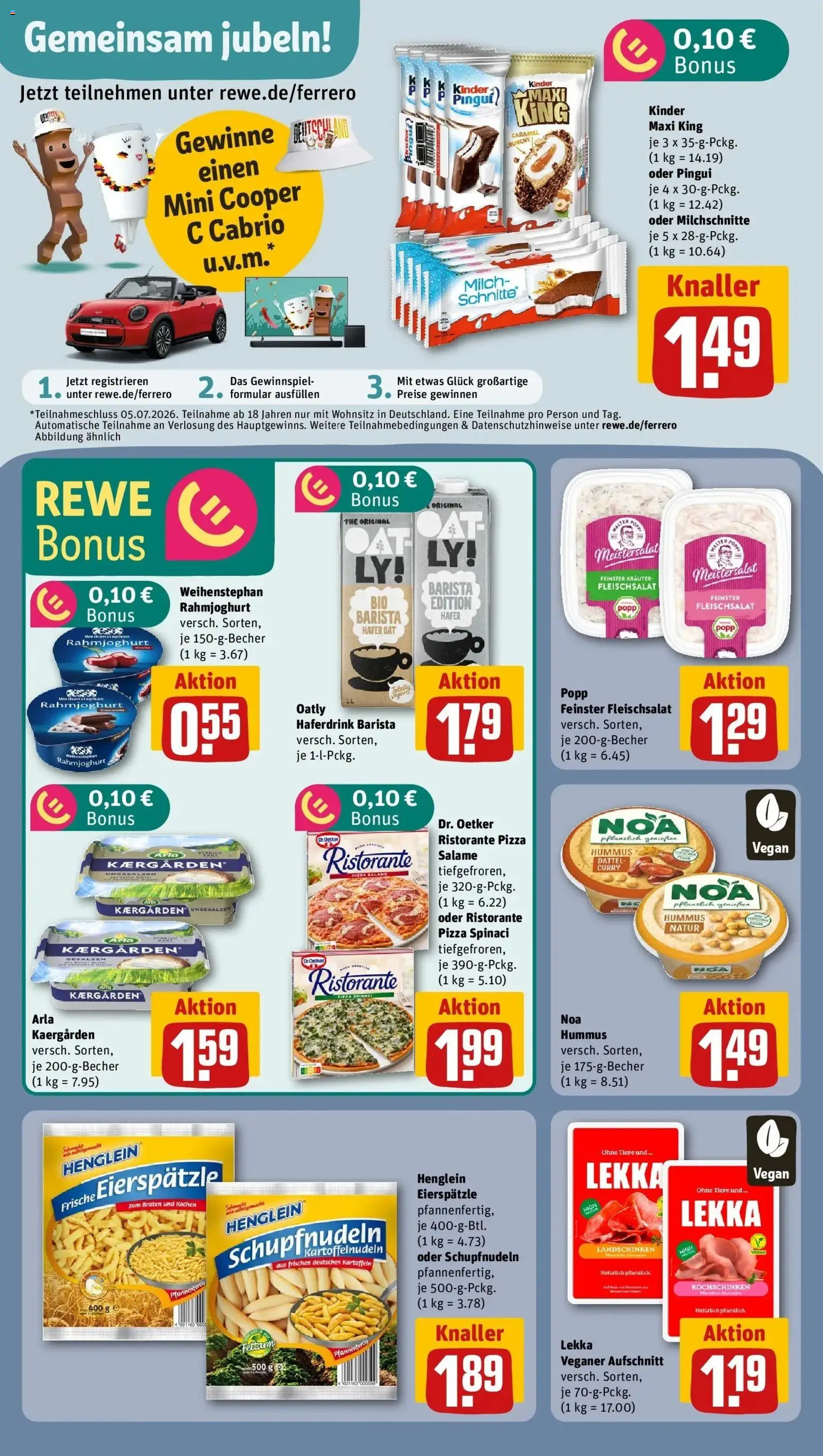 Rewe Prospekt Illerkirchberg – gültig ab 08.06.2026 | Seite: 12 | Produkte: Butter, Kartoffeln, Oatly, Pizza