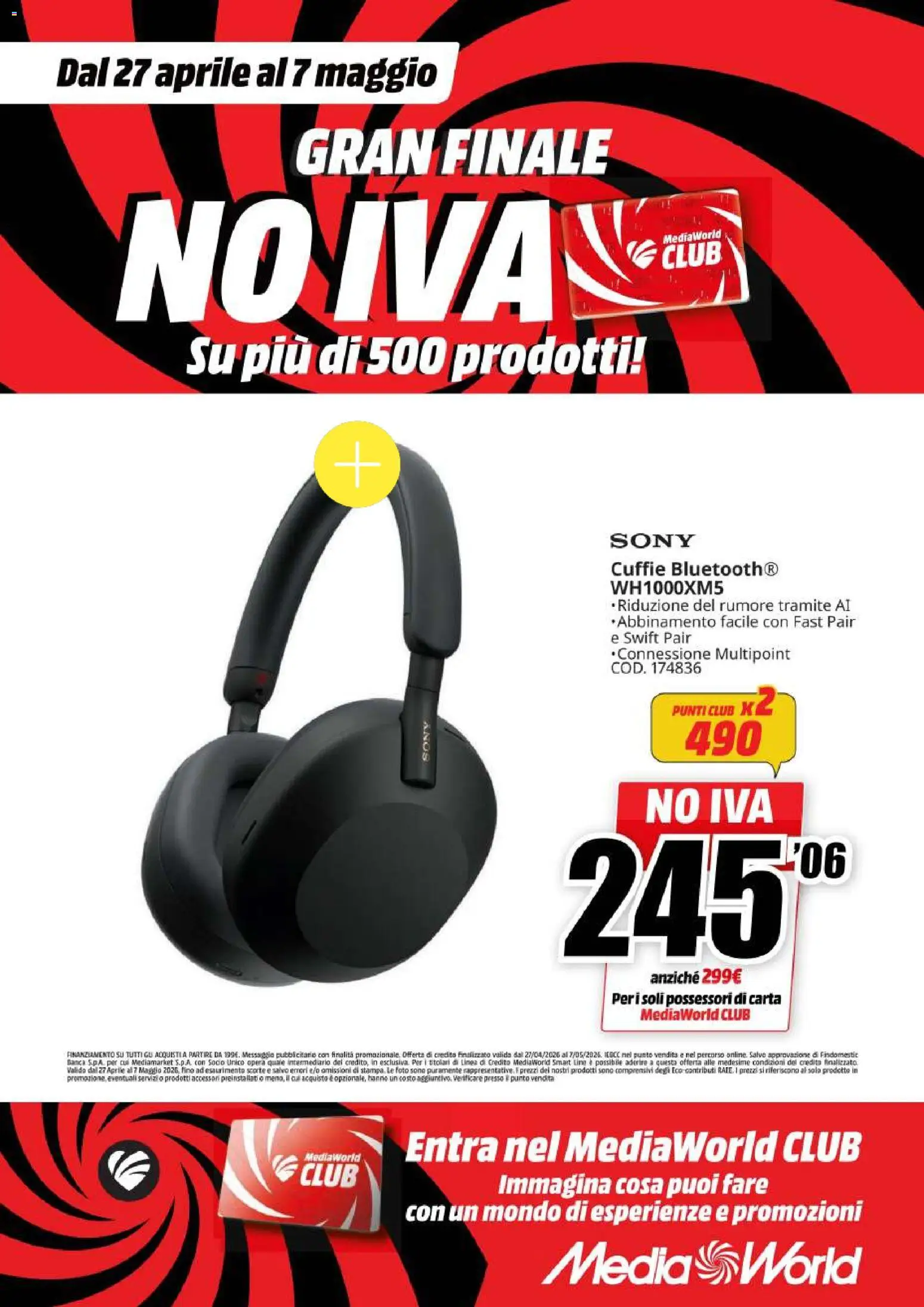 Volantino Media World del 27.04.2026 | Pagina: 42 | Prodotti: Cuffie