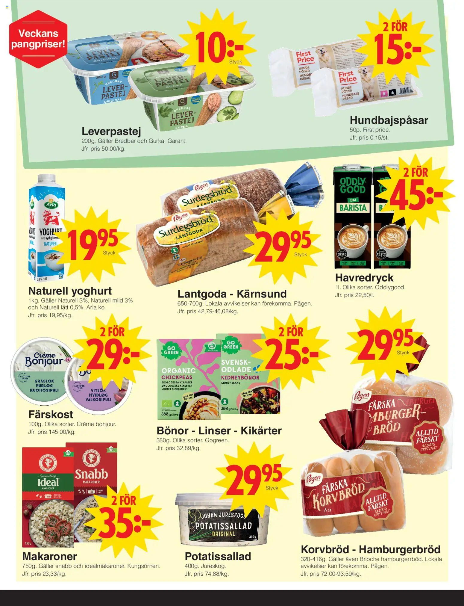Matöppet reklamblad aktuell från 29/06/2026 | Sida: 2 | Produkter: Kidneybönor, Galler, Yoghurt, Bönor