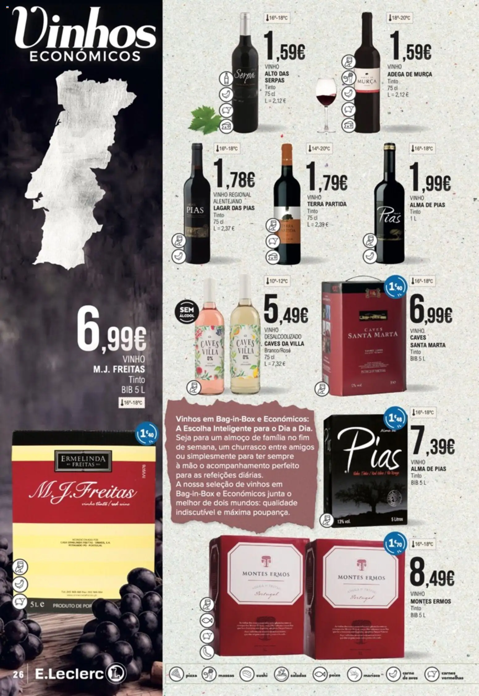 E.Leclerc folheto Feira dos Vinhos │ válido de 01/10/2026 | Página: 26 | Produtos: Saladas, Vinho, Carne, Álcool