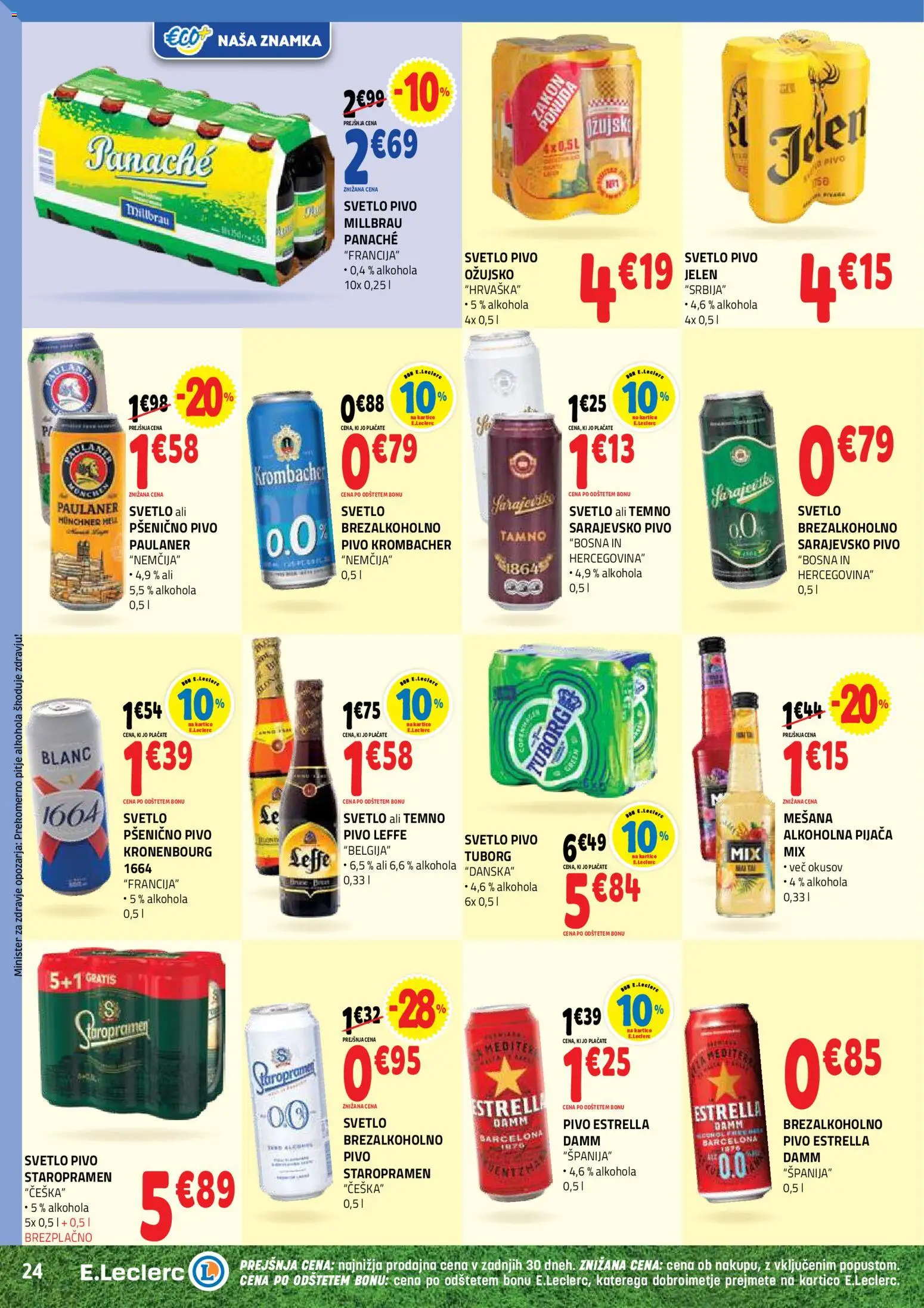 Novi E.leclerc katalog ponudbe – veljaven od 17.06.2026 | Stran: 24 | Izdelki: Pivo