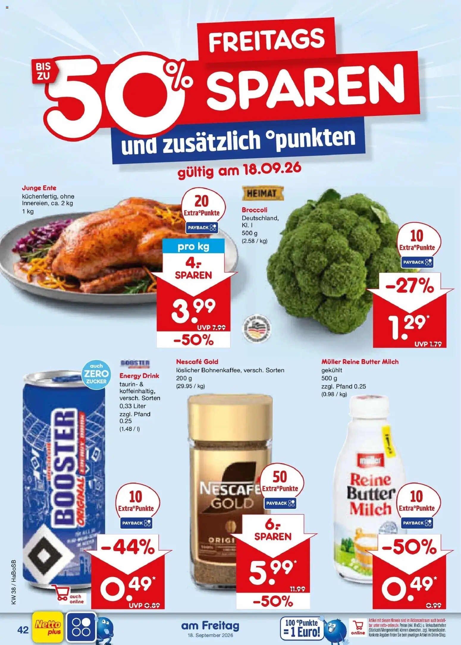 Netto Marken-Discount Prospekt Bochum – gültig ab 14.09.2026 | Seite: 56 | Produkte: Milch, Energy, Butter, Ente