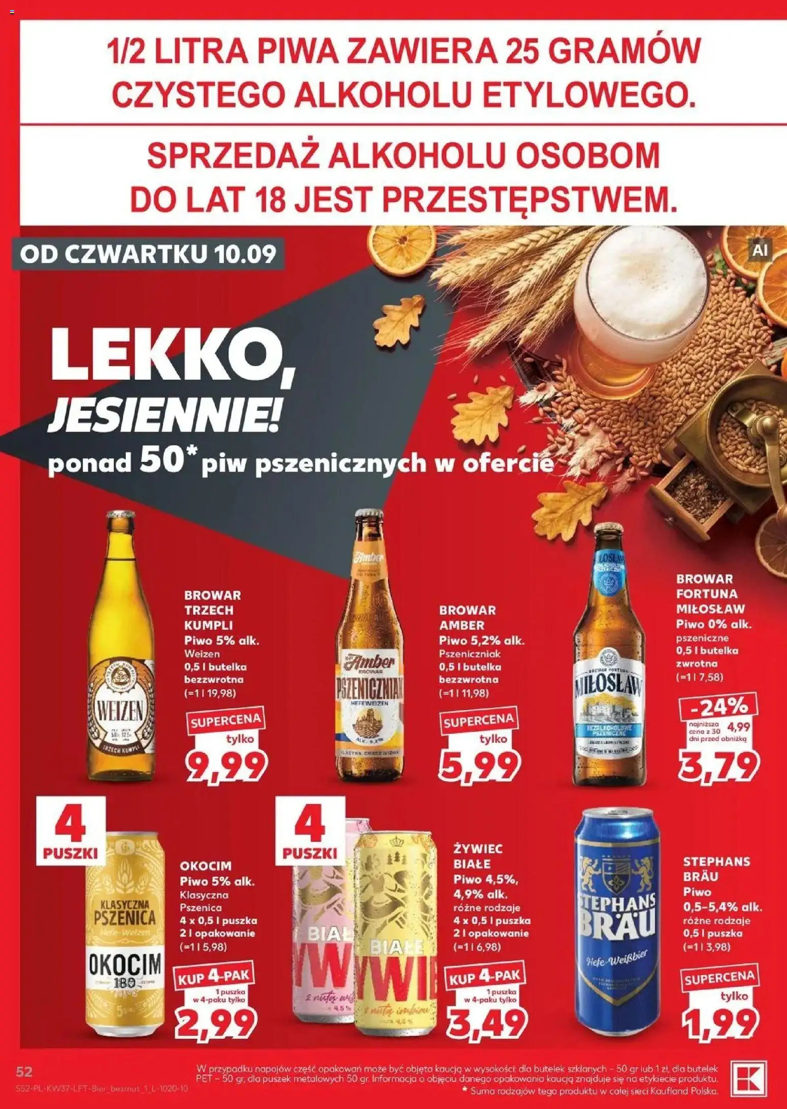 Kaufland gazetka od 10.09.2026 - od jutra PDF | Strona: 52 | Produkty: Piwo