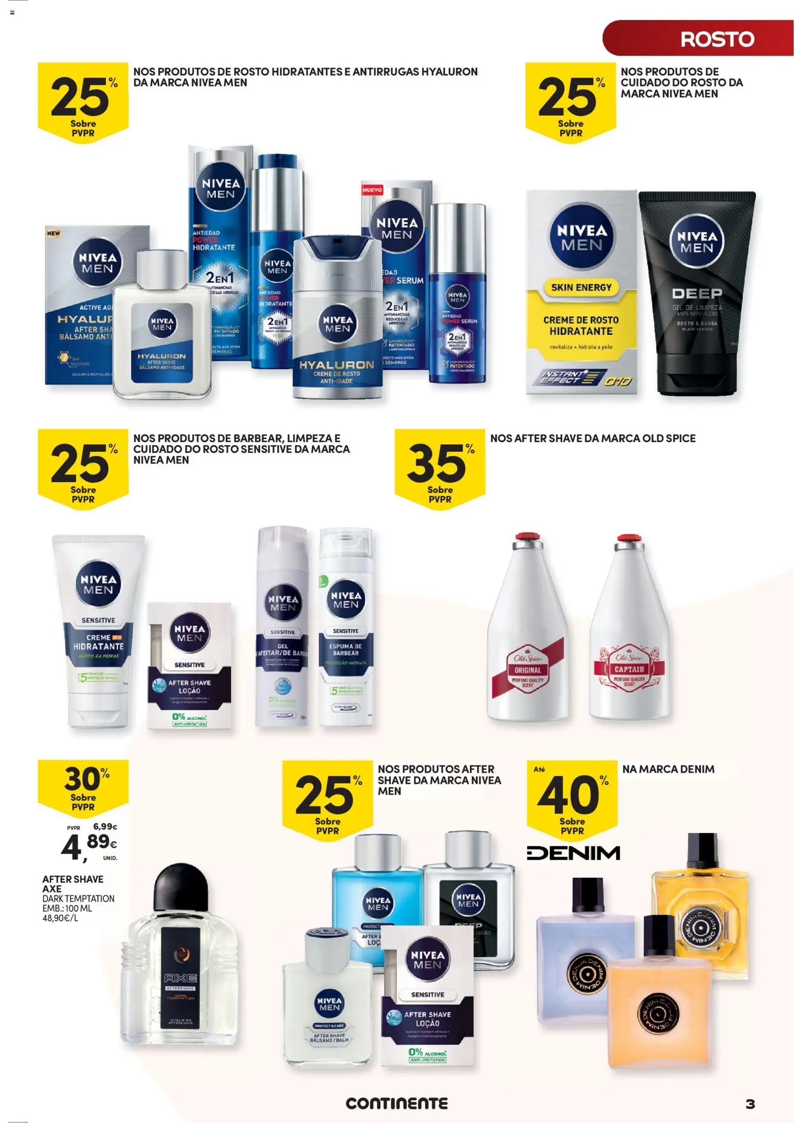 Continente Homem A nossa depilação corporal mais segura │ válido de 05.05.2026 | Página: 3 | Produtos: Espuma de barbear, Sérum, Creme, Gel de limpeza