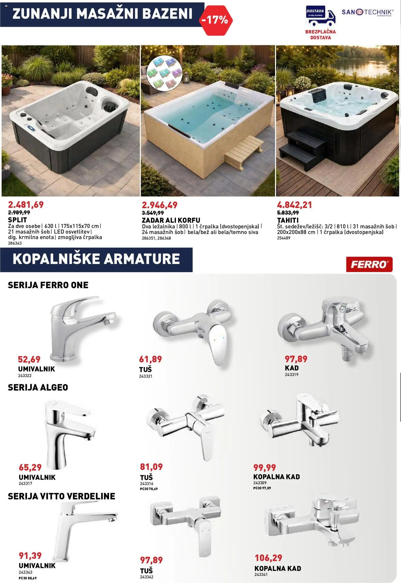 Novi Inpos katalog ponudbe – veljaven od 07.05.2026 | Stran: 20 | Izdelki: Črpalka, Kopalna kad, Umivalnik