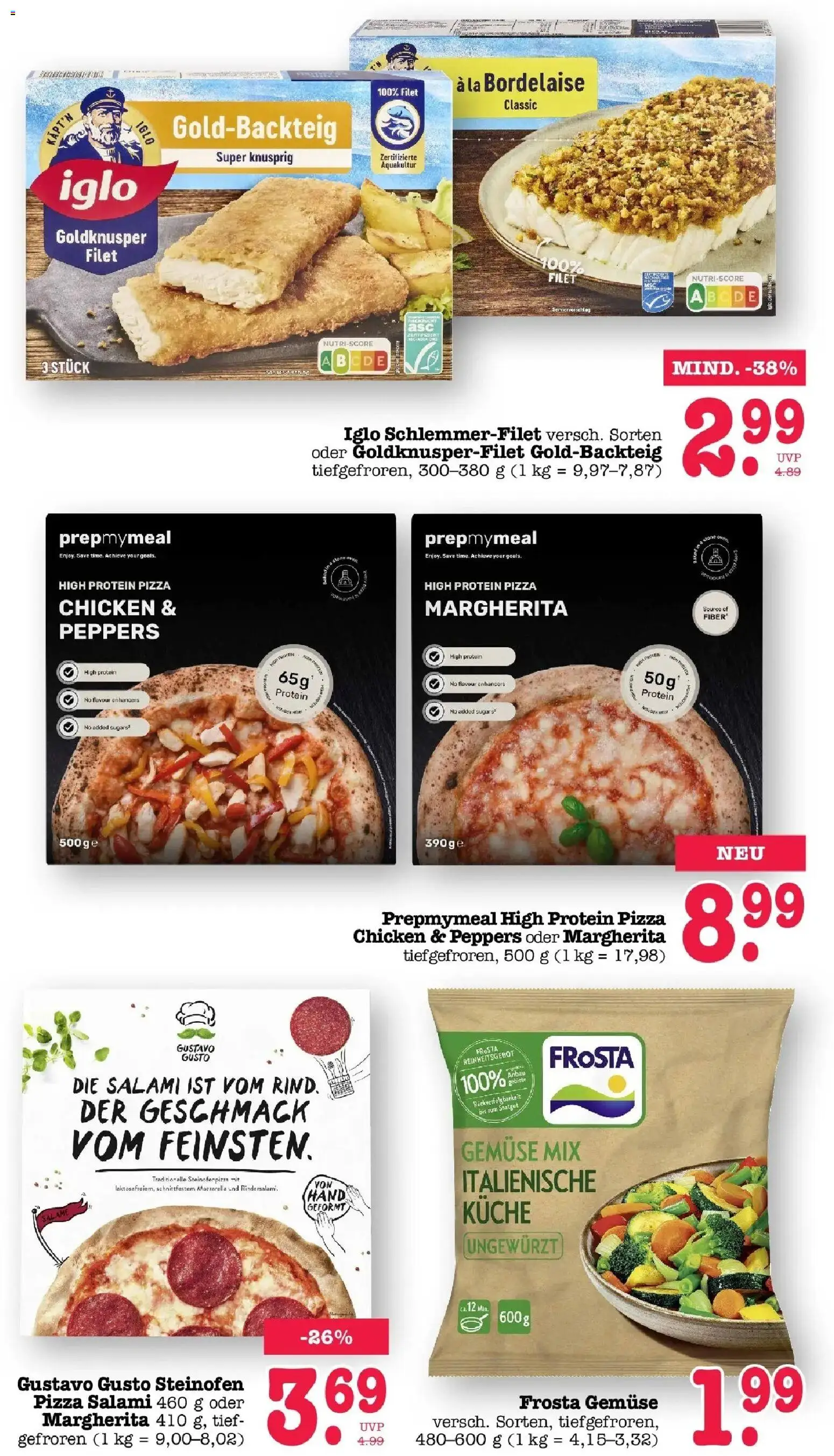 Edeka Prospekt Mainz-Weisenau (ab 31.08.2026) » Angebote Online | Seite: 28 | Produkte: Gustavo gusto, Frosta, Gemüse, Pizza