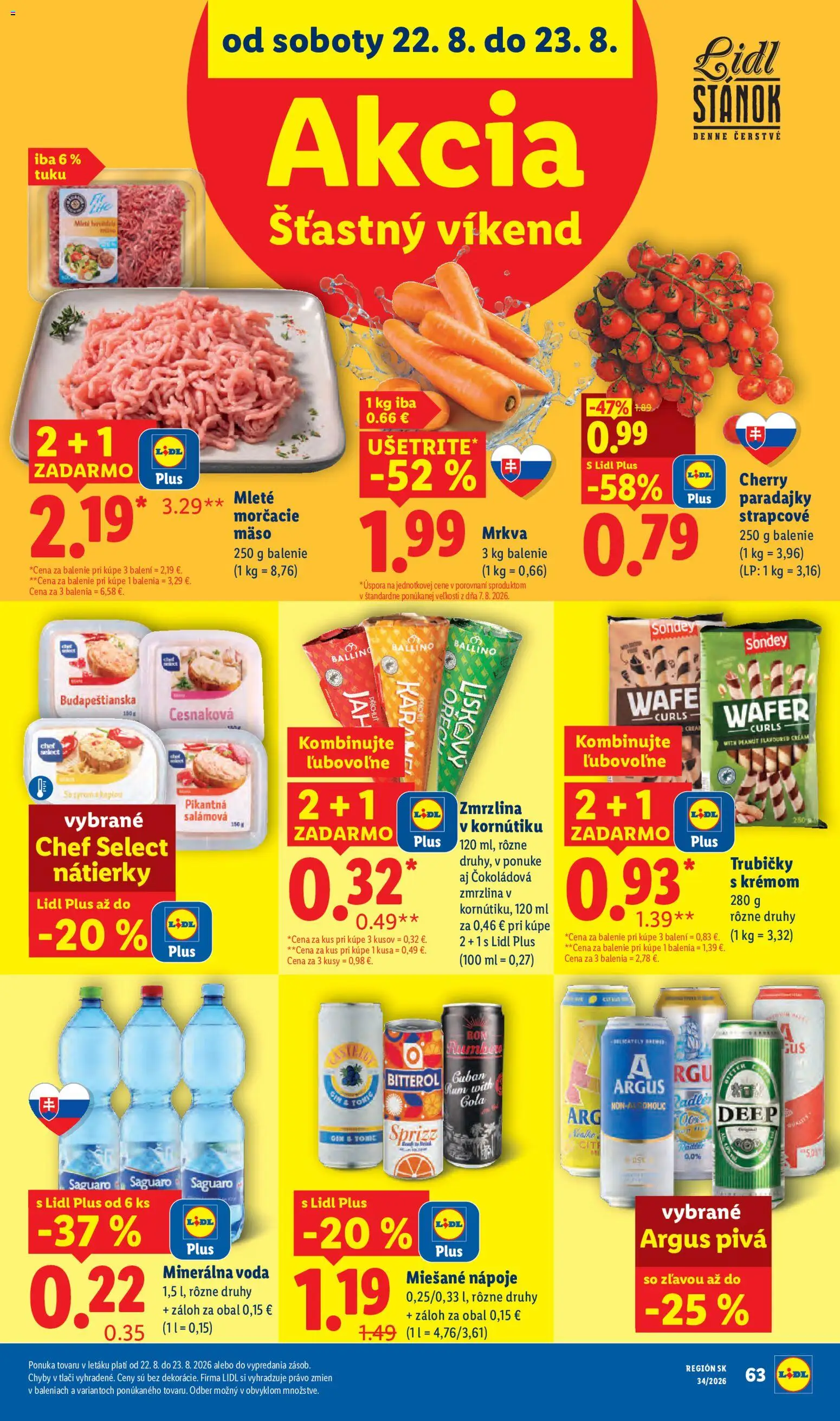 Nové Lidl akcie – leták je platný od 17.08.2026 | Strana: 91 | Produkty: Mäso, Trubičky, Cherry paradajky, Rum