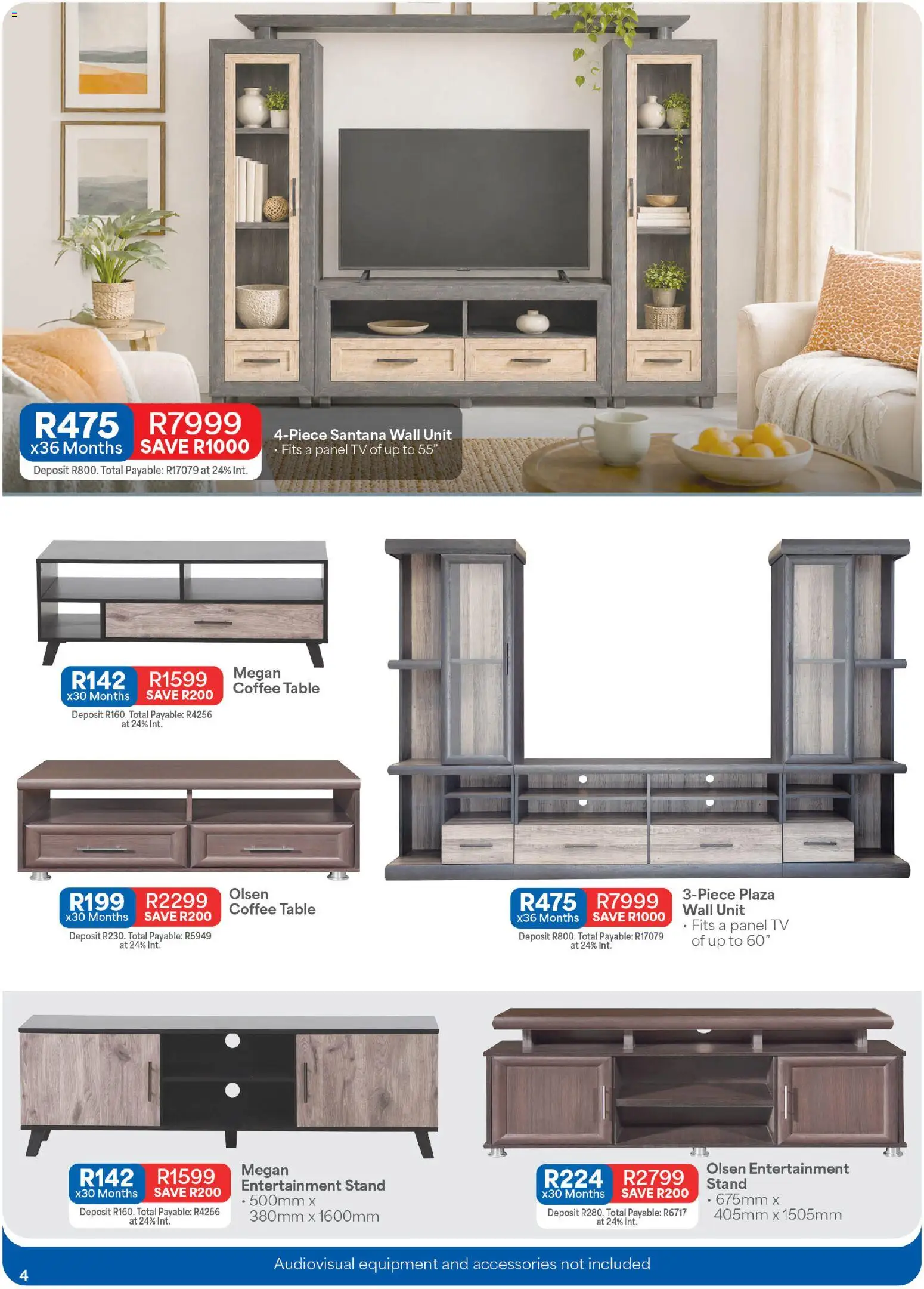 New OK Furniture catalogue – valid from 06/07/2026 | Page: 4 | Products: TV, Coffee table, Table, Wall unit