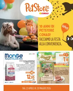 Anteprima del volantino Conad volantino PetStore Piemonte, Emilia, Liguria valido a partire dal 23.04.2026