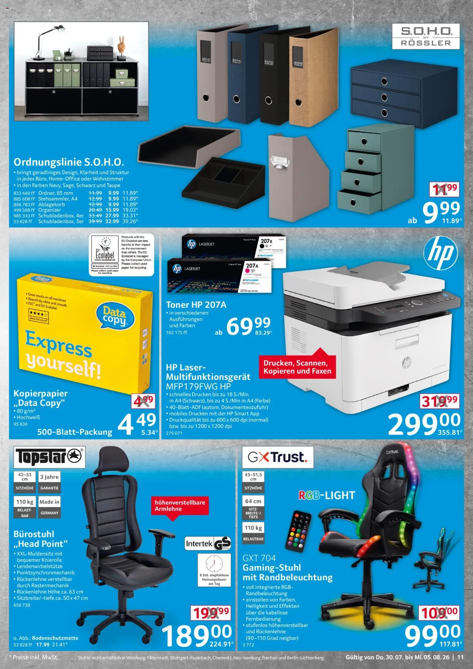 Selgros  Non Food – gültig ab 30.07.2026 | Seite: 11 | Produkte: HP, Toner, Gamingstuhl