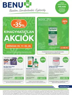 BENU Gyógyszertárak akciós újság - amely érvényes a következő dátumtól: 01.05.2026