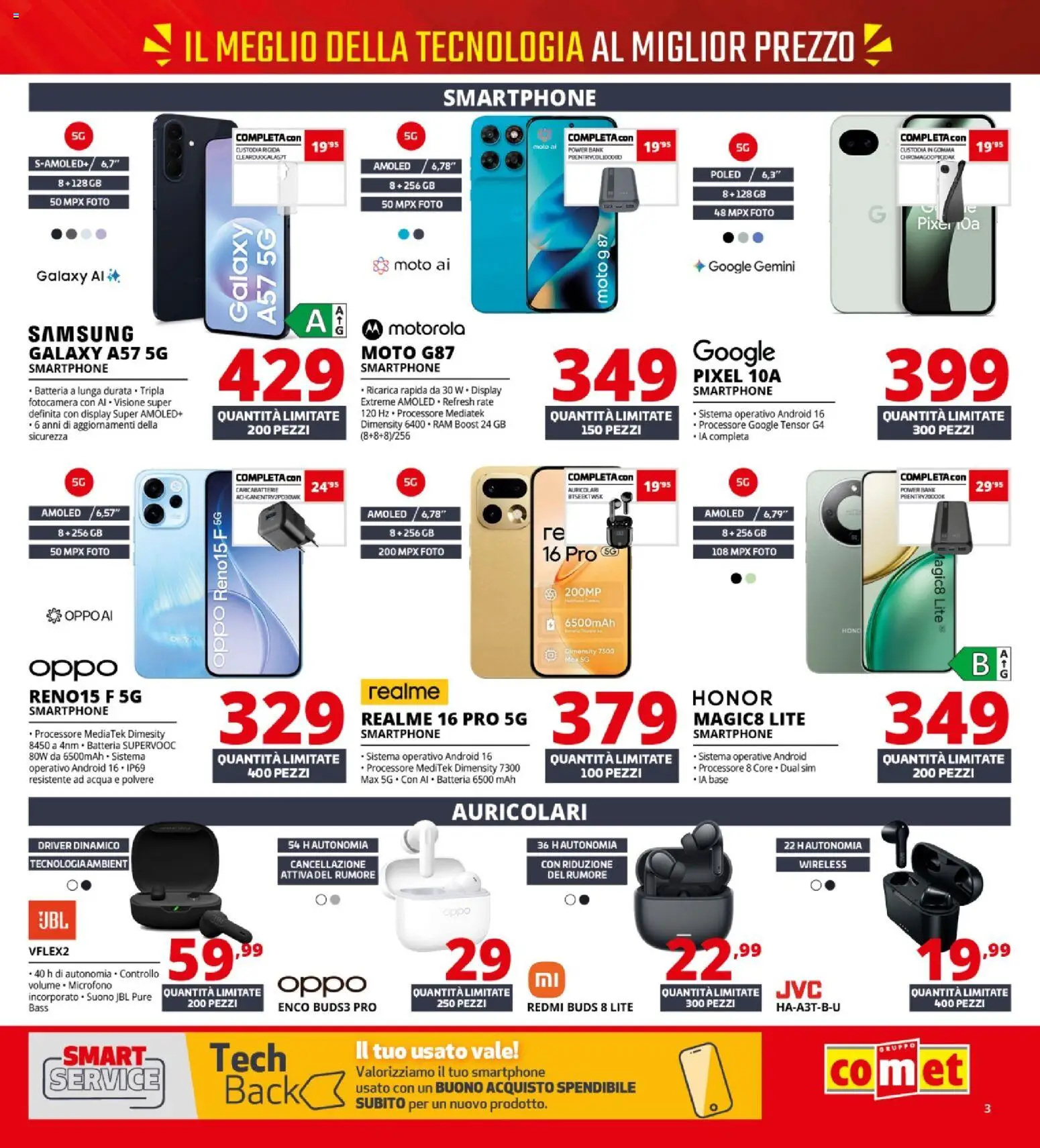 Volantino Comet del 10/09/2026 | Pagina: 3 | Prodotti: Smartphone, Fotocamera, Batteria, Caricabatterie