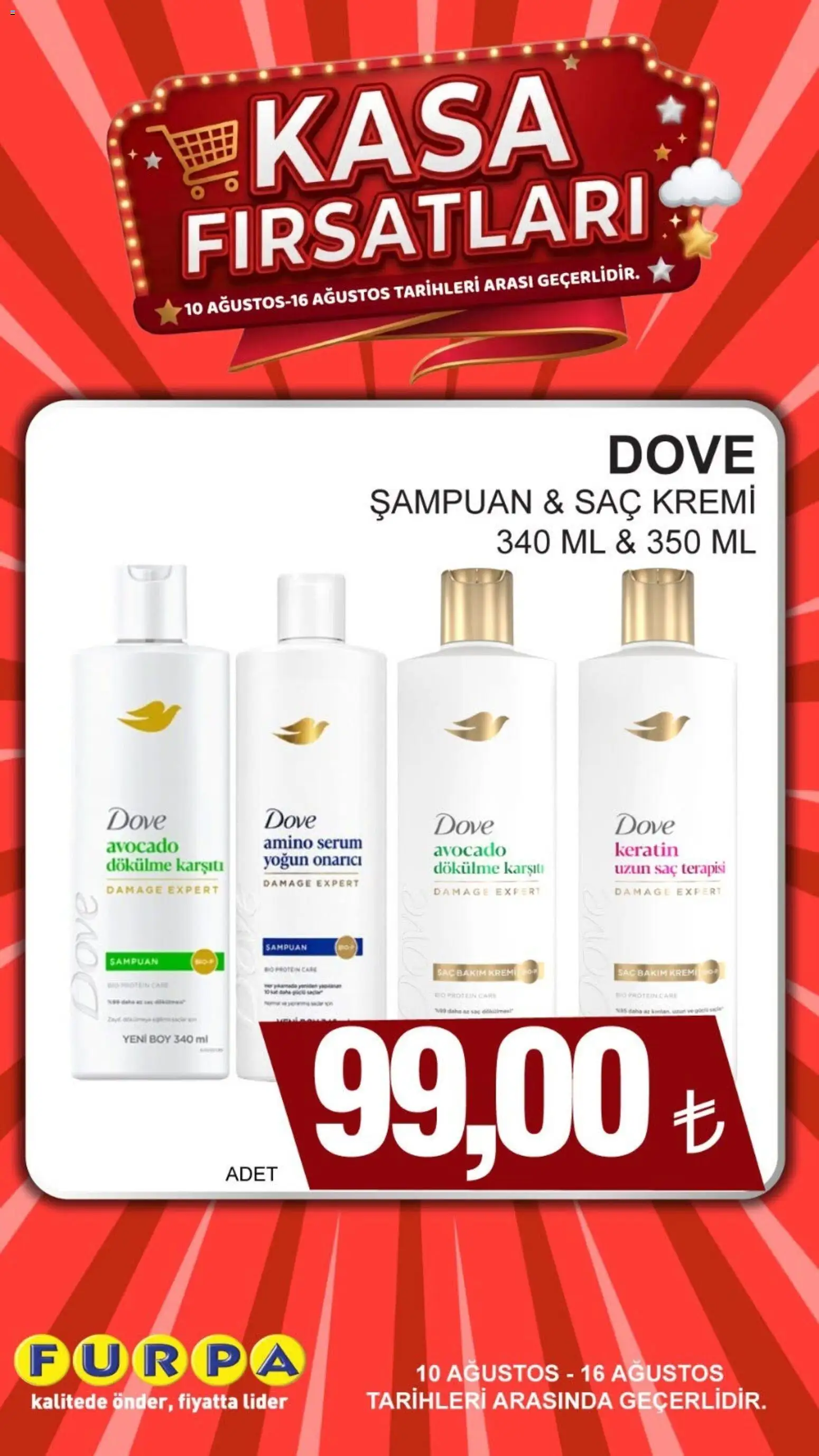 Furpa - Kasa Fırsatları - 10 Ağustos 2026 tarihinden itibaren geçerlidir | Sayfa: 1 | Ürünler: Şampuan, Saç Kremi, Krem, Kasa