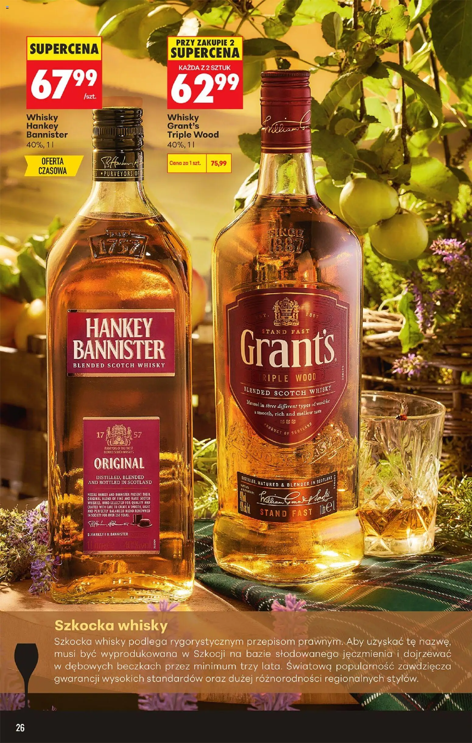 Biedronka gazetka - Czas na toast od 24.08.2026 | Strona: 28 | Produkty: Grant's, Whisky Hankey Bannister, Whisky, Szkocka whisky