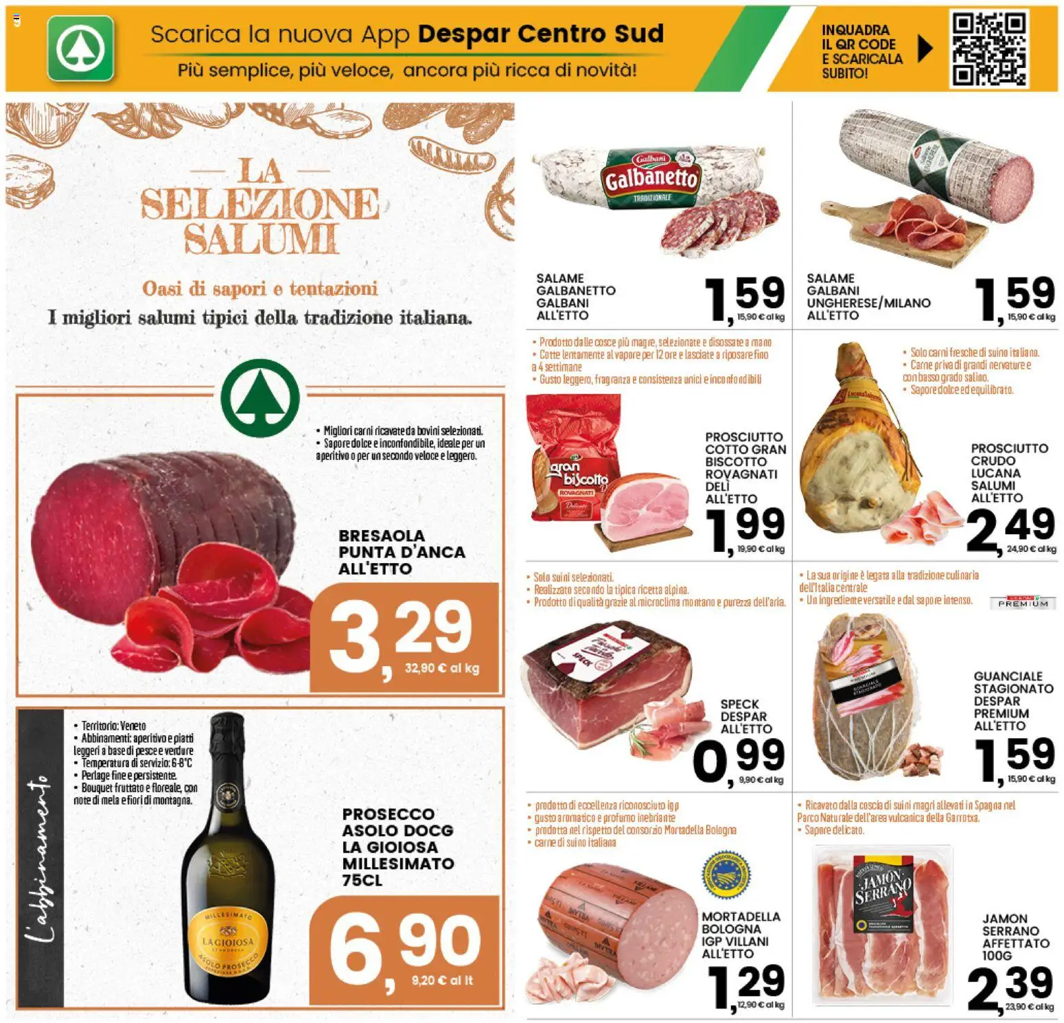 Volantino Interspar del 01/10/2026 | Pagina: 9 | Prodotti: Piatti, Verdure, Prosciutto, Basso