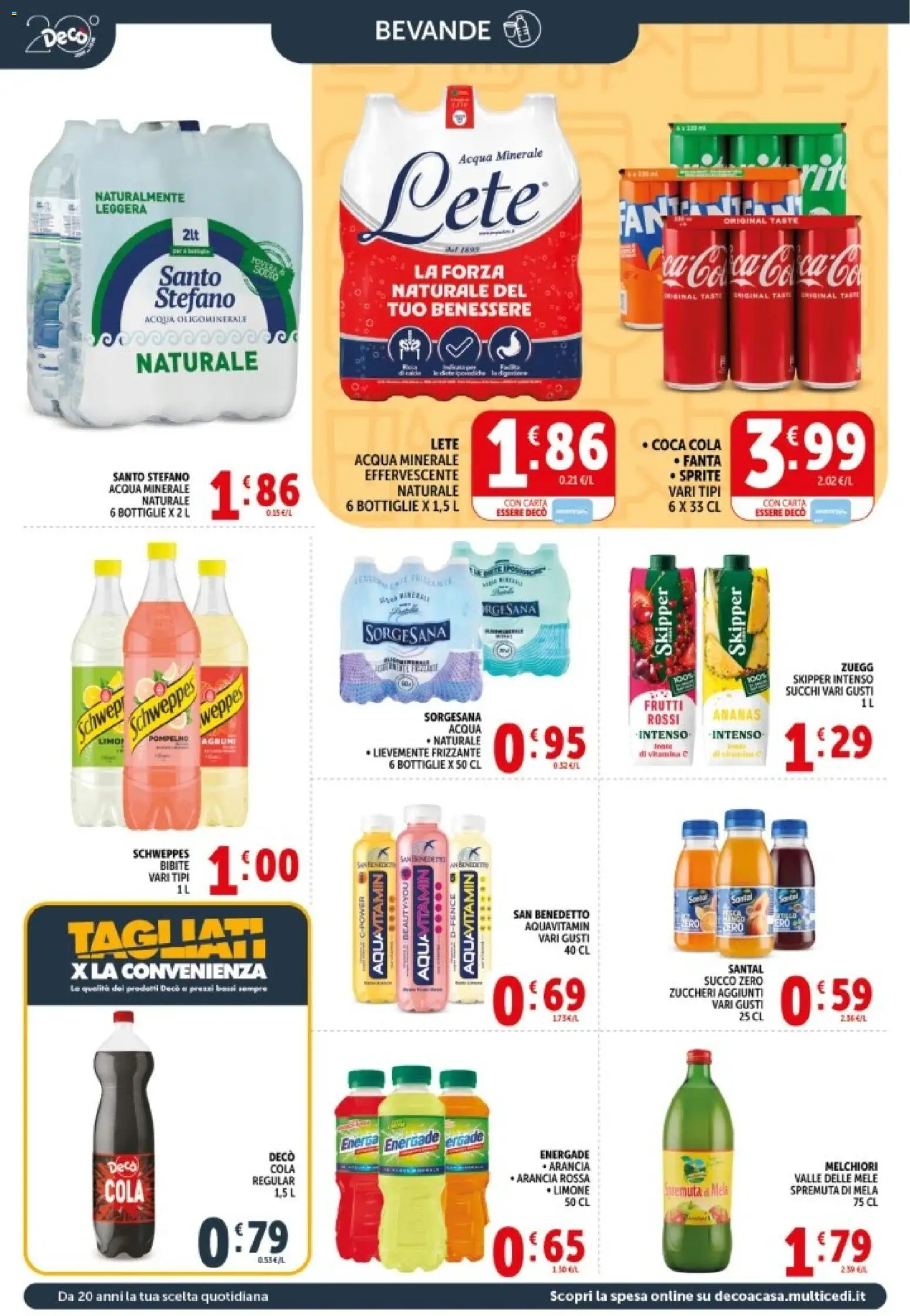 Volantino Decò del 08.06.2026 | Pagina: 17 | Prodotti: Acqua, Agrumi, Ananas, Coca Cola