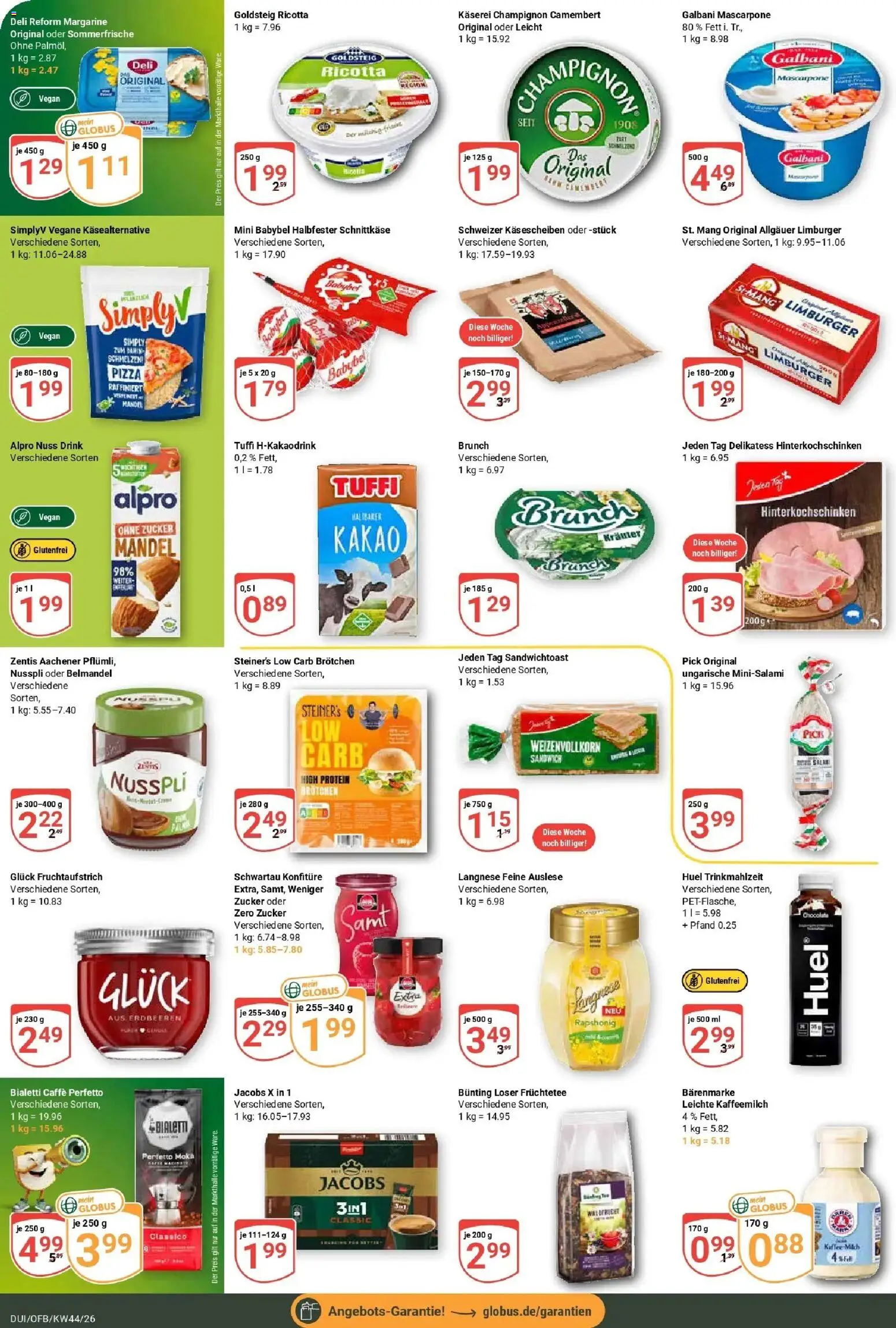 Globus Prospekt Duisburg (ab 26.10.2026) » Angebote online | Seite: 12 | Produkte: Margarine, Mascarpone, Alpro, Zucker