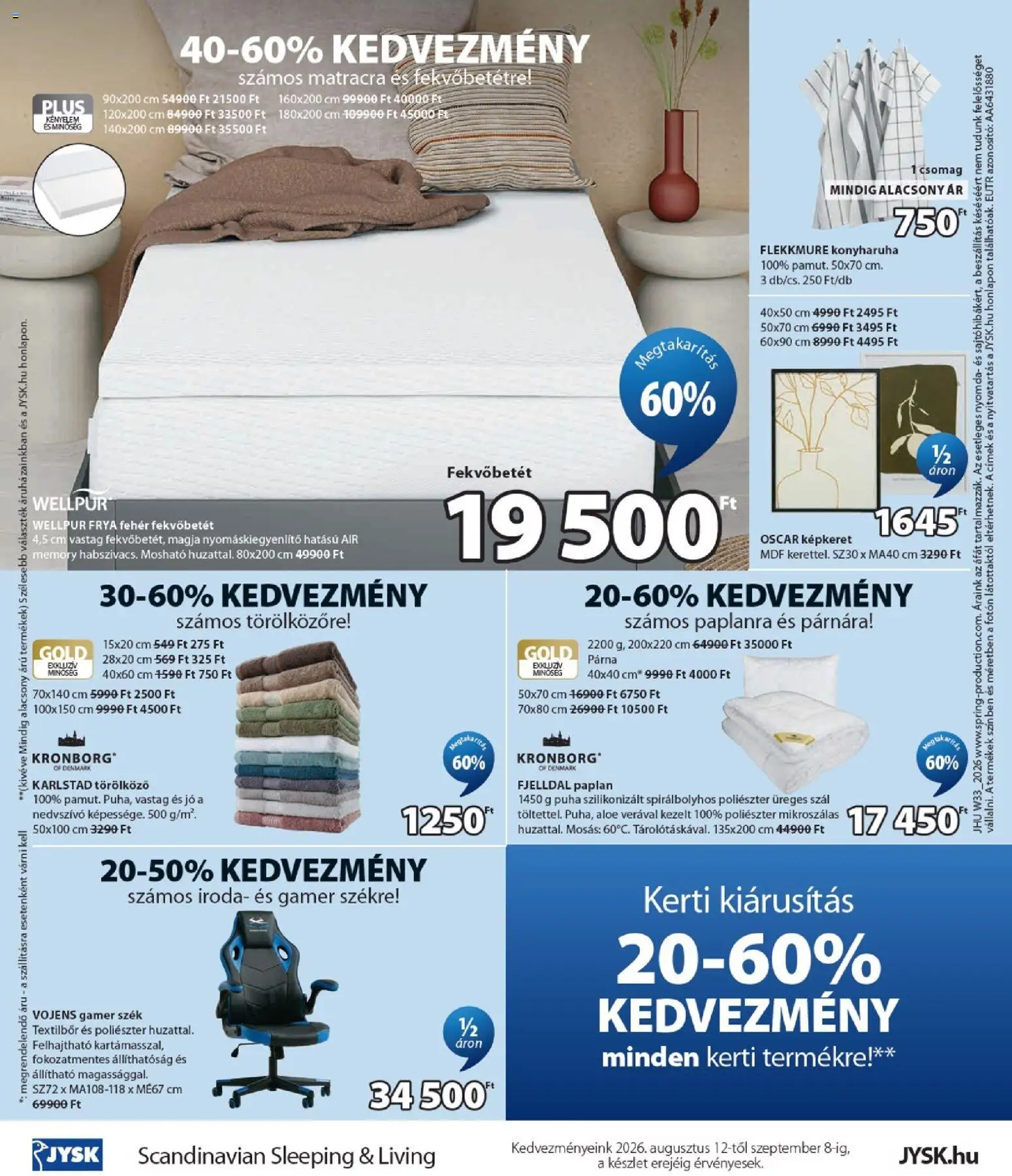 JYSK akciós ujság - amely érvényes a következő dátumtól: 2026.08.12. | Oldal: 24 | Termékek: Paplan, Konyharuha, Szék, Fekvőbetét