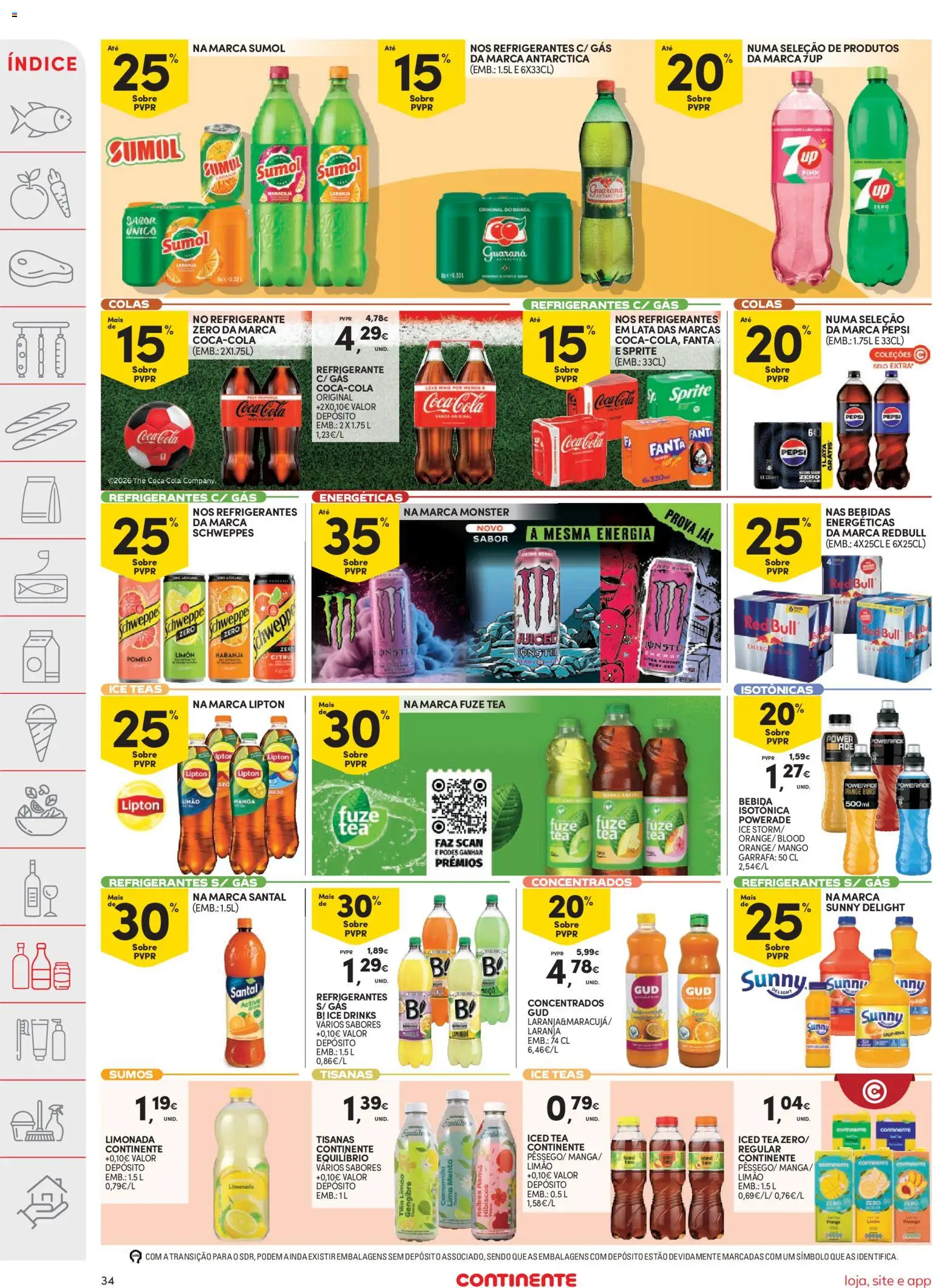 Continente folheto │ válido de 09.06.2026 | Página: 34 | Produtos: Refrigerante, Fanta, Coca-cola, Soda