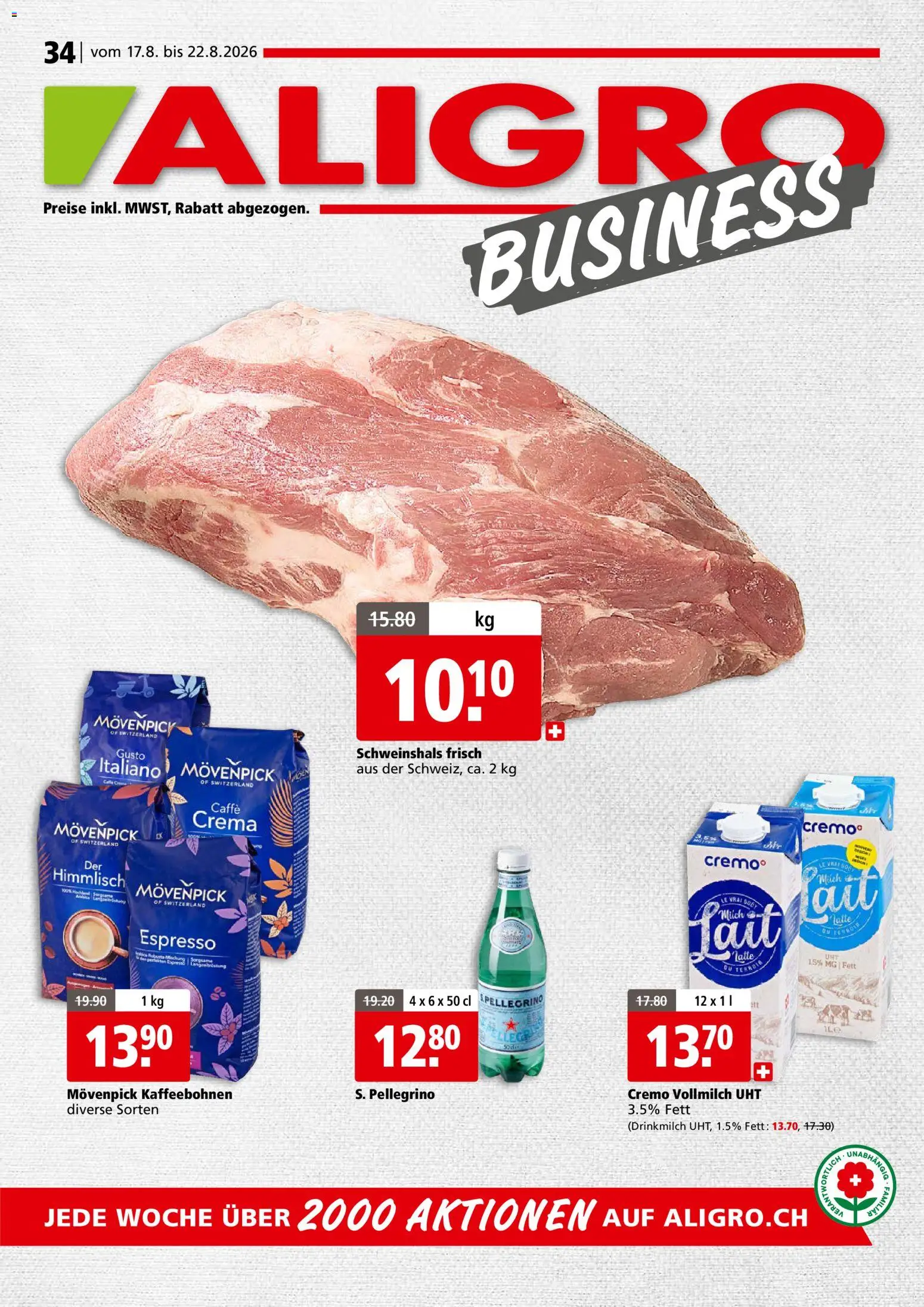 Aligro aktionen Business Chavannes, Matran, Genf, Sitten – gültig ab 17.08.2026 | Seite: 1