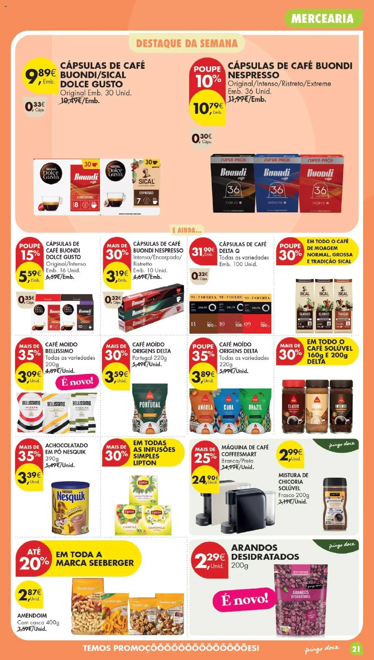 Pingo Doce Poupe Esta Semana Madeira │ válido de 21/07/2026 | Página: 21 | Produtos: Máquina de café, Cafe buondi, Pó, Café