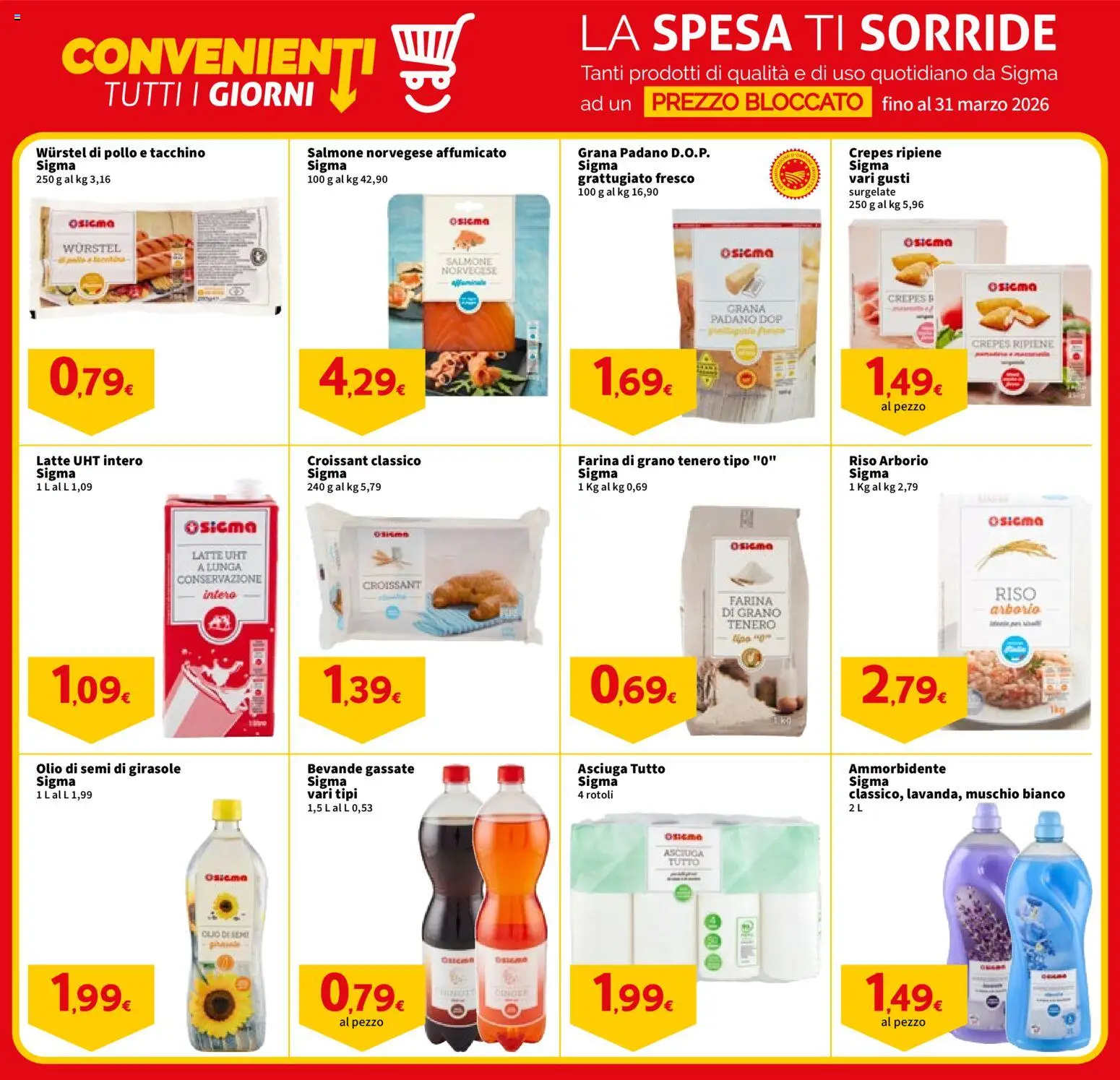 Volantino SIGMA del 26.02.2026 | Pagina: 10 | Prodotti: Ammorbidente, Riso, Olio, Farina