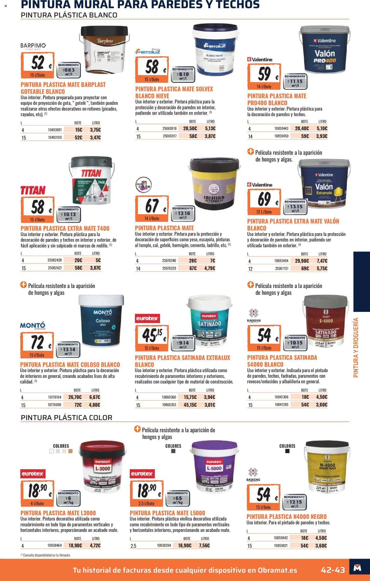 Obramat - Reformas Otono Imprenta Almacenes 21 Burgos 2026 │ válido desde el 09/10/2026 | Página: 43 | Productos: Pintura plástica, Decoración