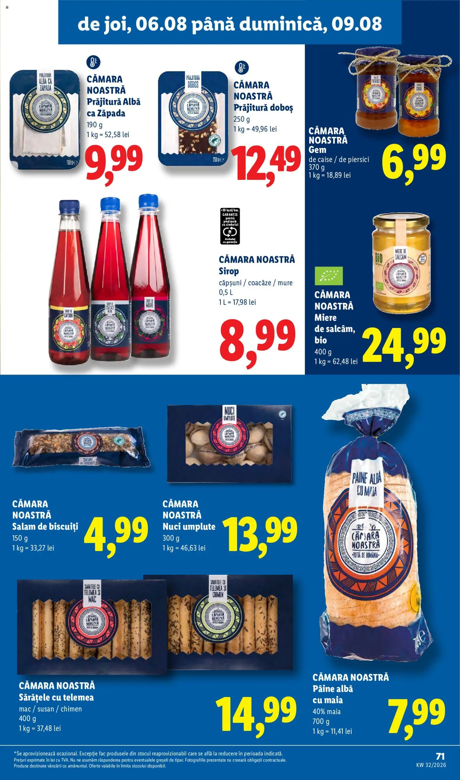 Noul catalog Lidl – valabil de la 03.08.2026 | Pagină: 69 | Produse: Alba, Prăjitură, Pâine, Biscuiți