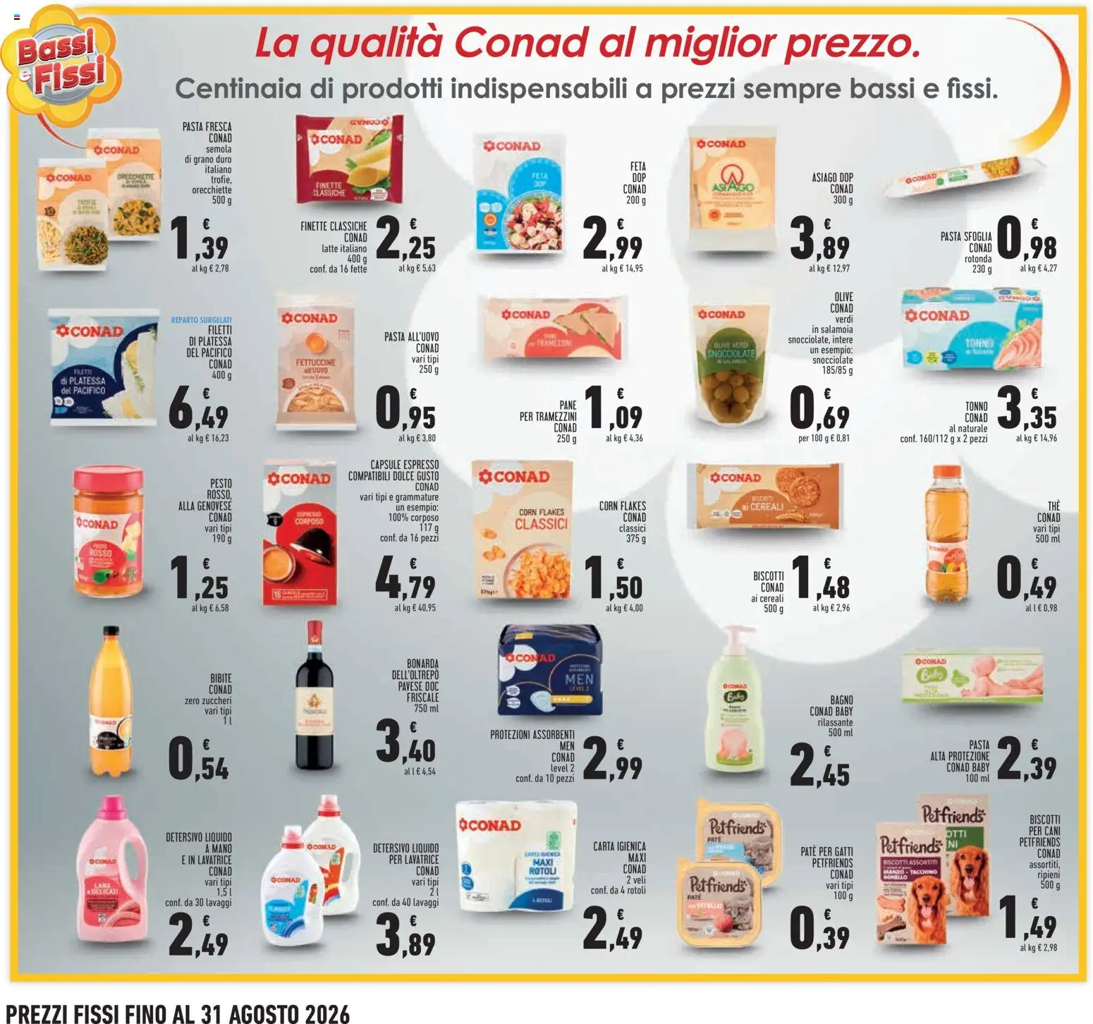 Volantino Conad del 04.06.2026 | Pagina: 26 | Prodotti: Carta igienica, Pane, Pesto, The