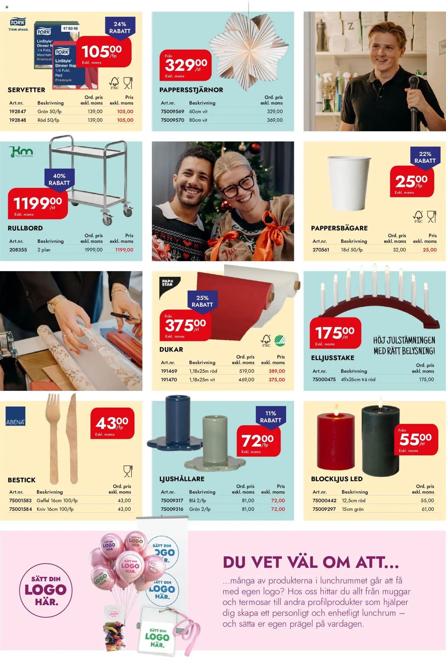 Lyreco reklamblad aktuell från 01/10/2026 | Sida: 5 | Produkter: Belysning, Servetter