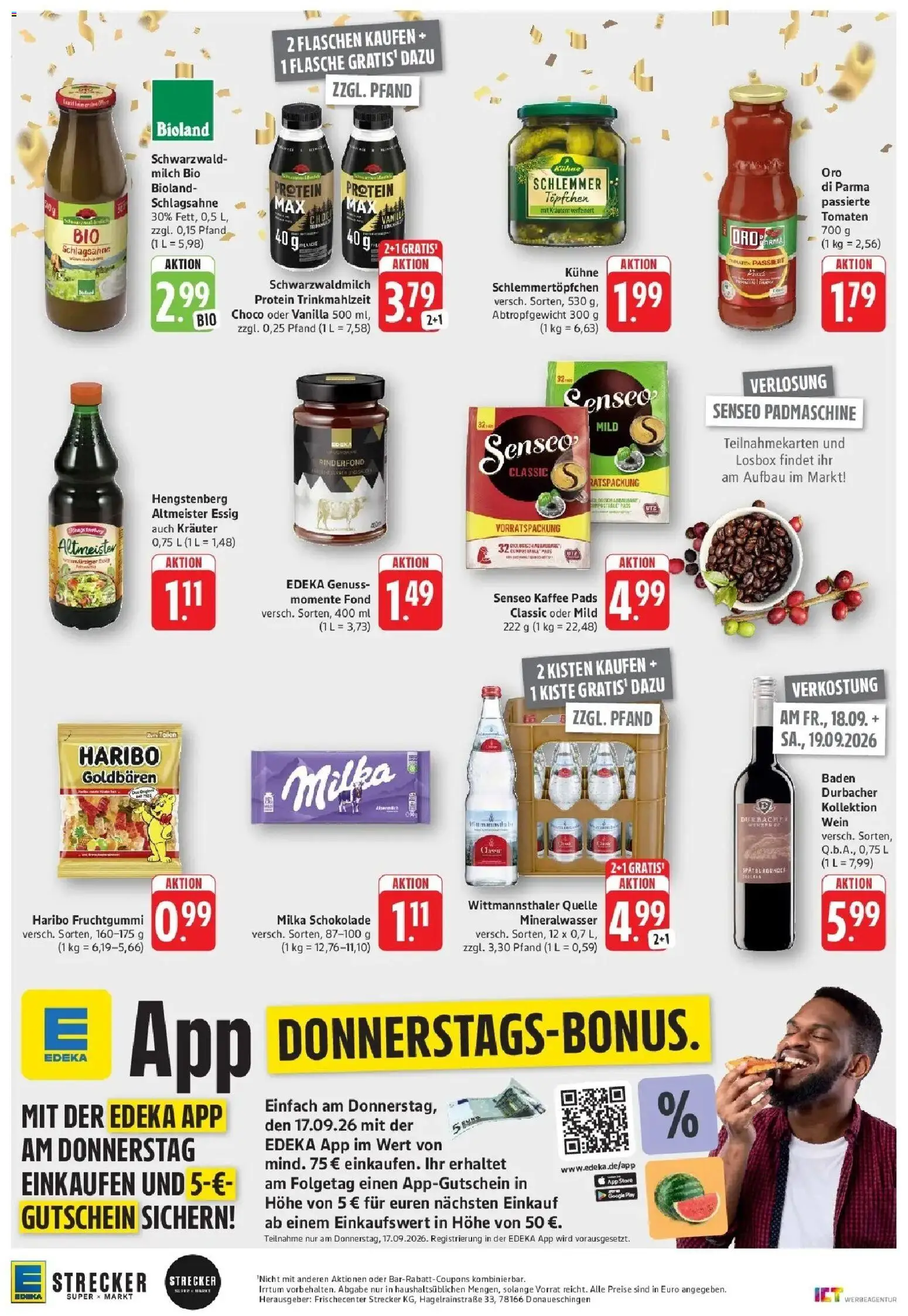 Edeka Prospekt Donaueschingen (ab 14.09.2026) » Angebote Online | Seite: 4 | Produkte: Senseo, Kaffee, Essig, Milka schokolade