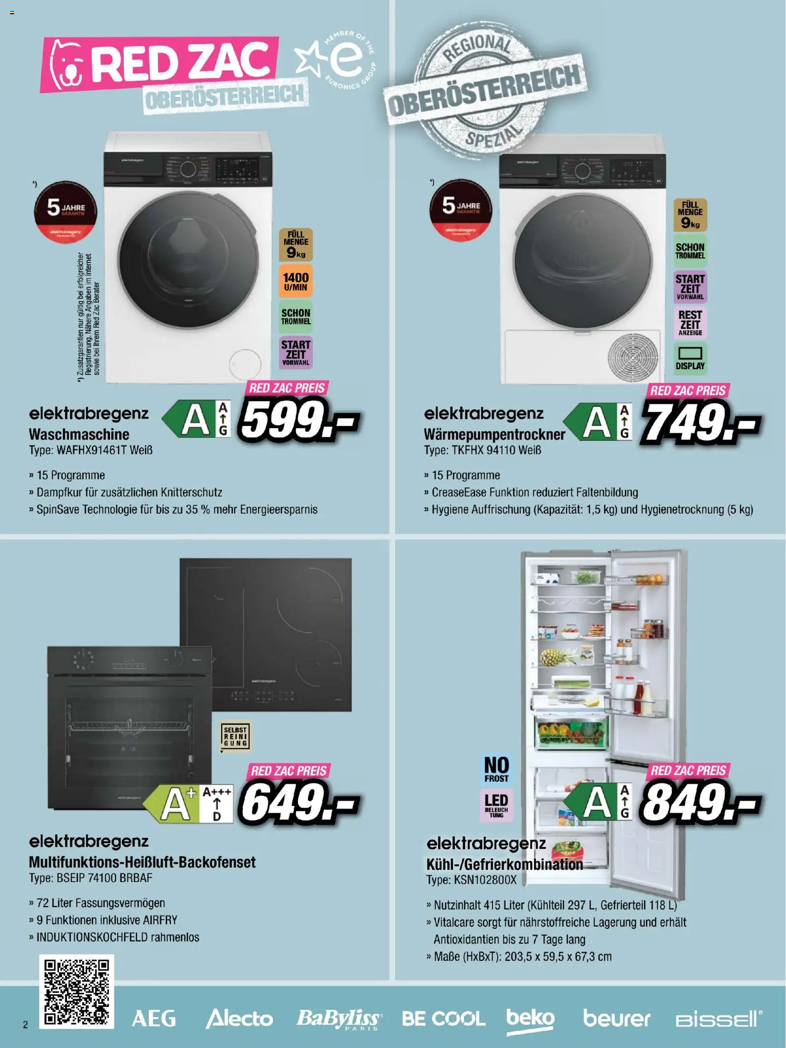 RED ZAC Oberösterreich gültig ab 25.10.2026 | Seite: 2 | Produkte: Waschmaschine