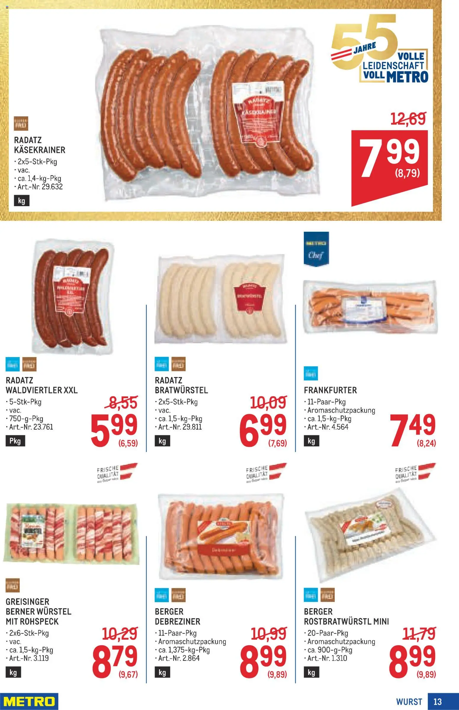 Metro angebote Profi gültig ab 01.10.2026 | Seite: 13 | Produkte: Wurst